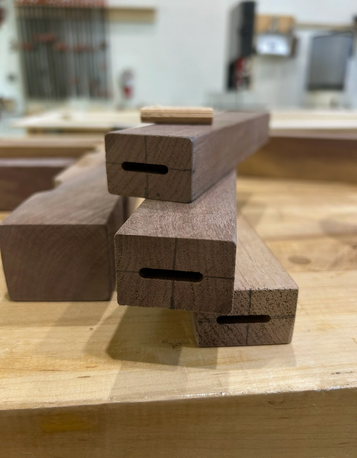 Image 39 | Using the Domino Tool to Cut 4x20 Floating Mortise and Tenon Joints into the Stretcher Bars Supporting the S-curve Leg Structure