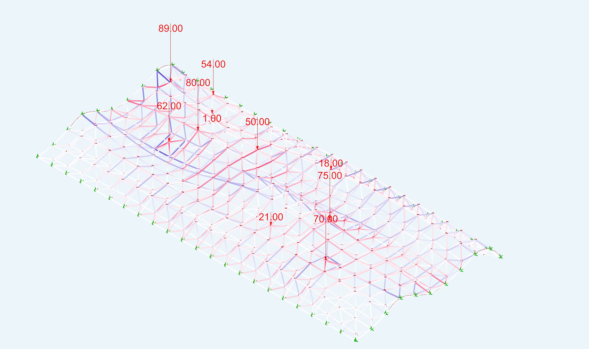 Analytical Structural Model of the Space Frame Truss Structural System using Karamba3D
