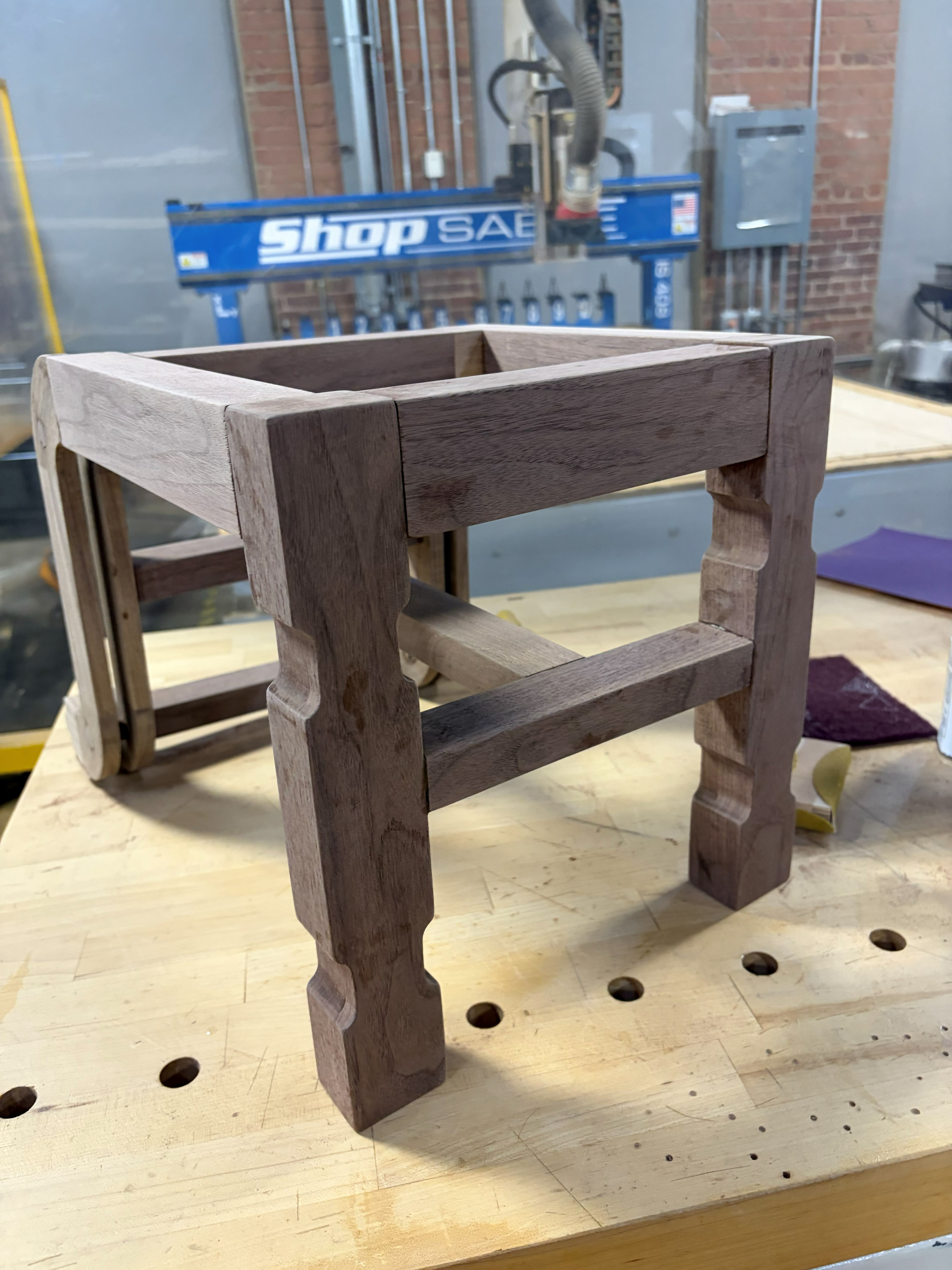 Image 50 | Full Footstool Assembly After Drying and Go Back Over the Entire Footstool with 120 and 220 Grit Sand Paper
