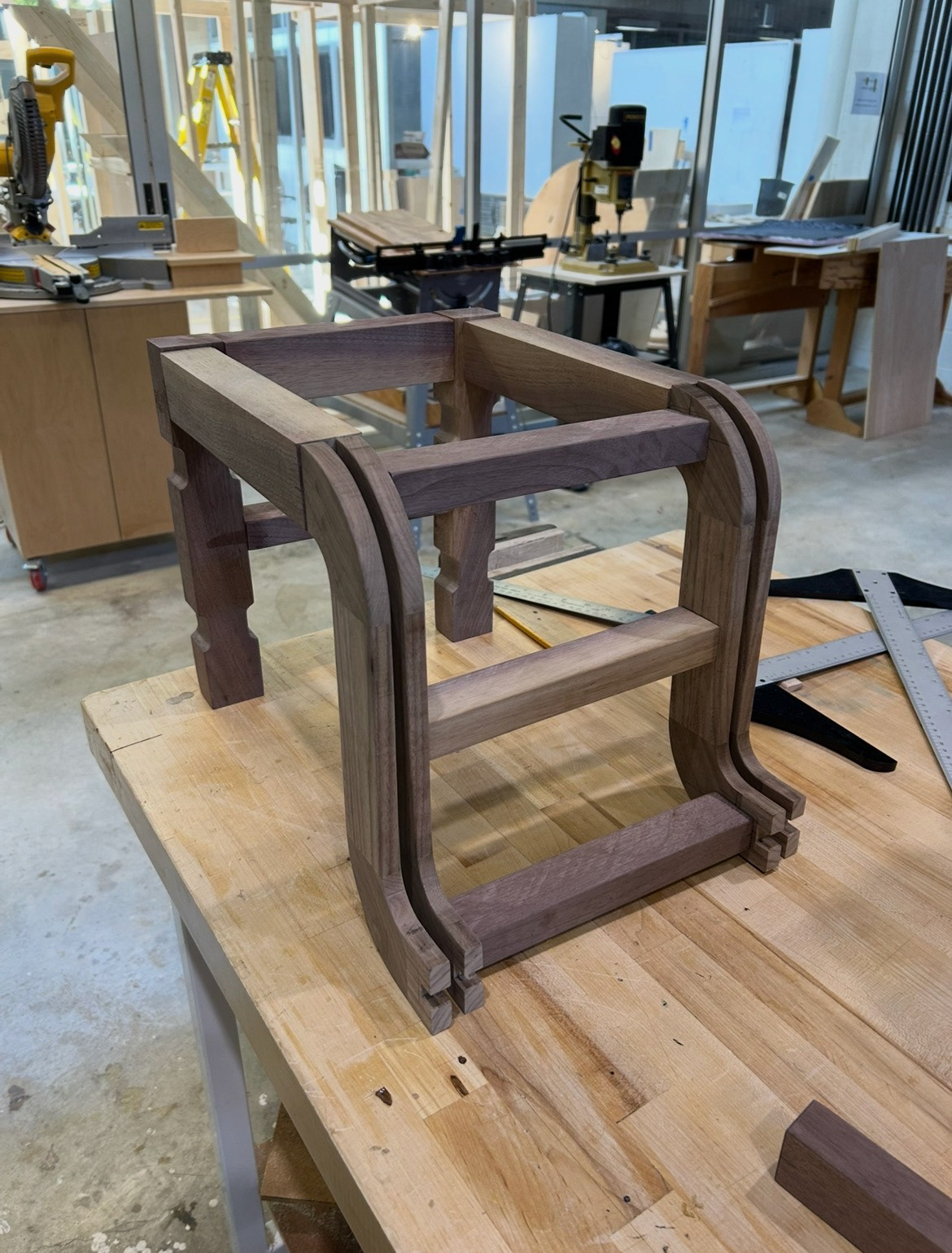 Image 40 | Dry-fitting Entire Footstool Assembly with Dominos Inside the Floating Mortise and Tenon Joint Cut-outs