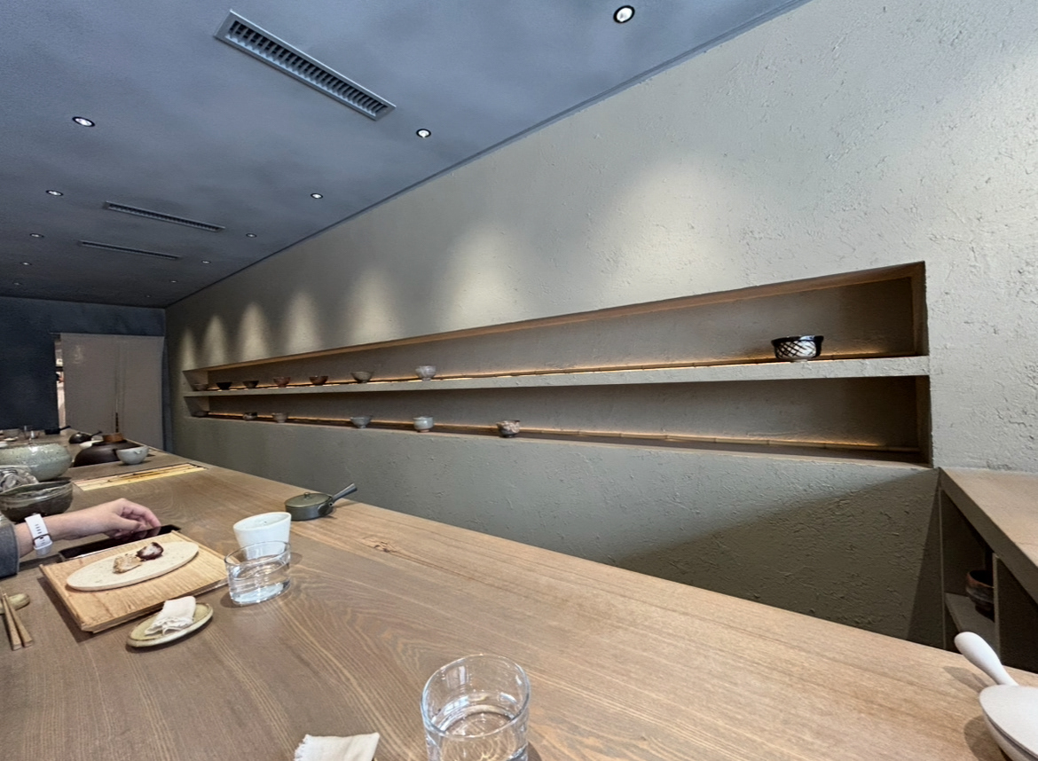 Matcha bar seating at Yugen Tea.
