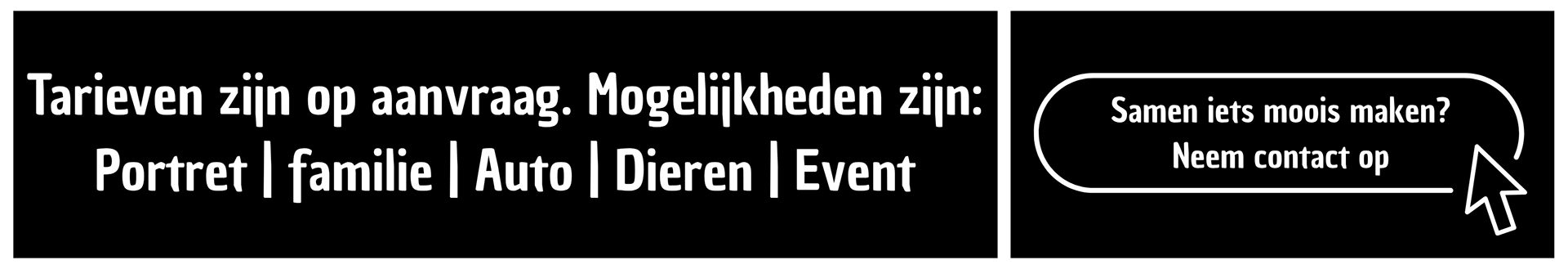 Dit is een afbeelding van de mogelijkheden van Shotsbyrutjes. Portret | Familie | Auto | Dieren | Event