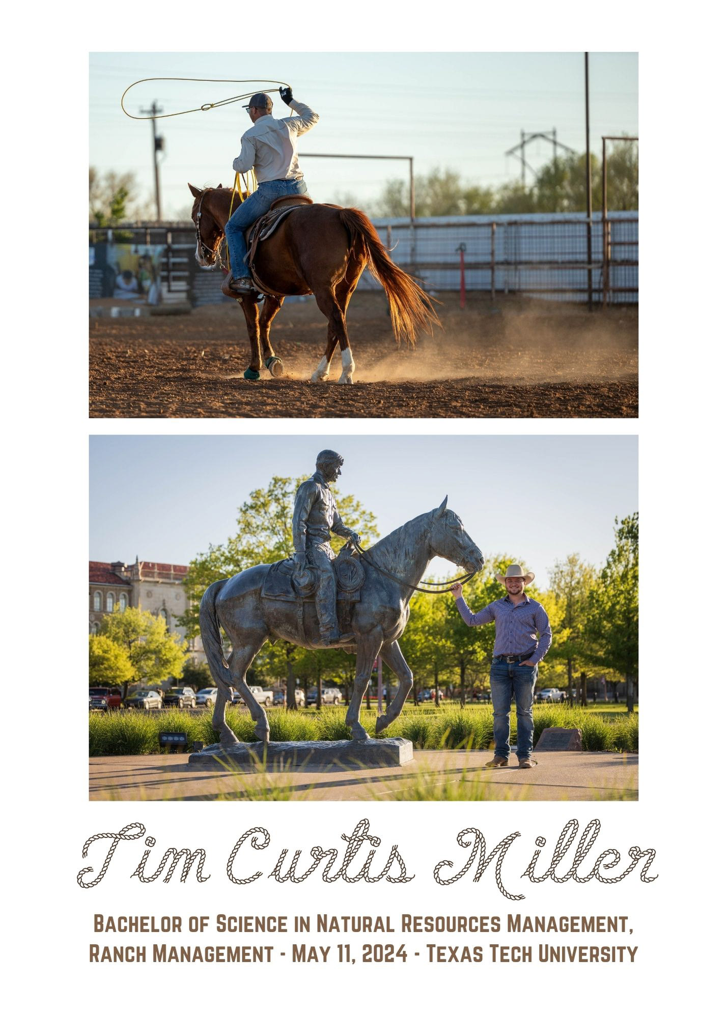 College graduation announcement, back