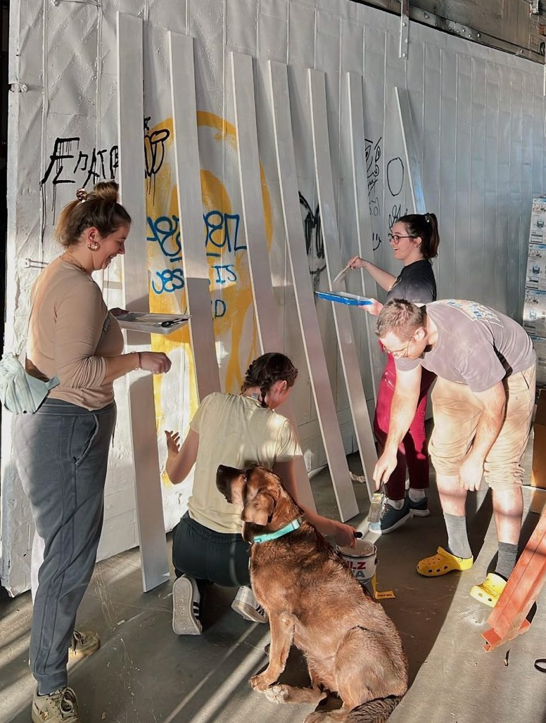 Painting lenticular wall panels