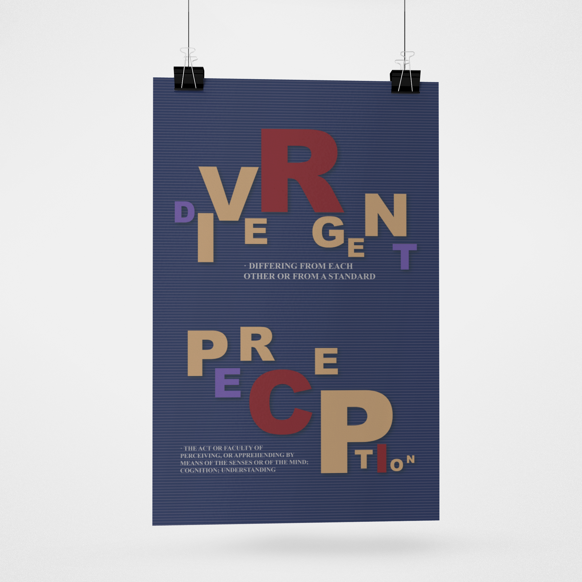 Shu Wang: Number of Fonts: 2 Fonts: Arial, Times Number of Colors: 5 Colors: Tan, Grey, Blue, Indigo, Red Number of Elements: 2 Elements: Texture, Shadow