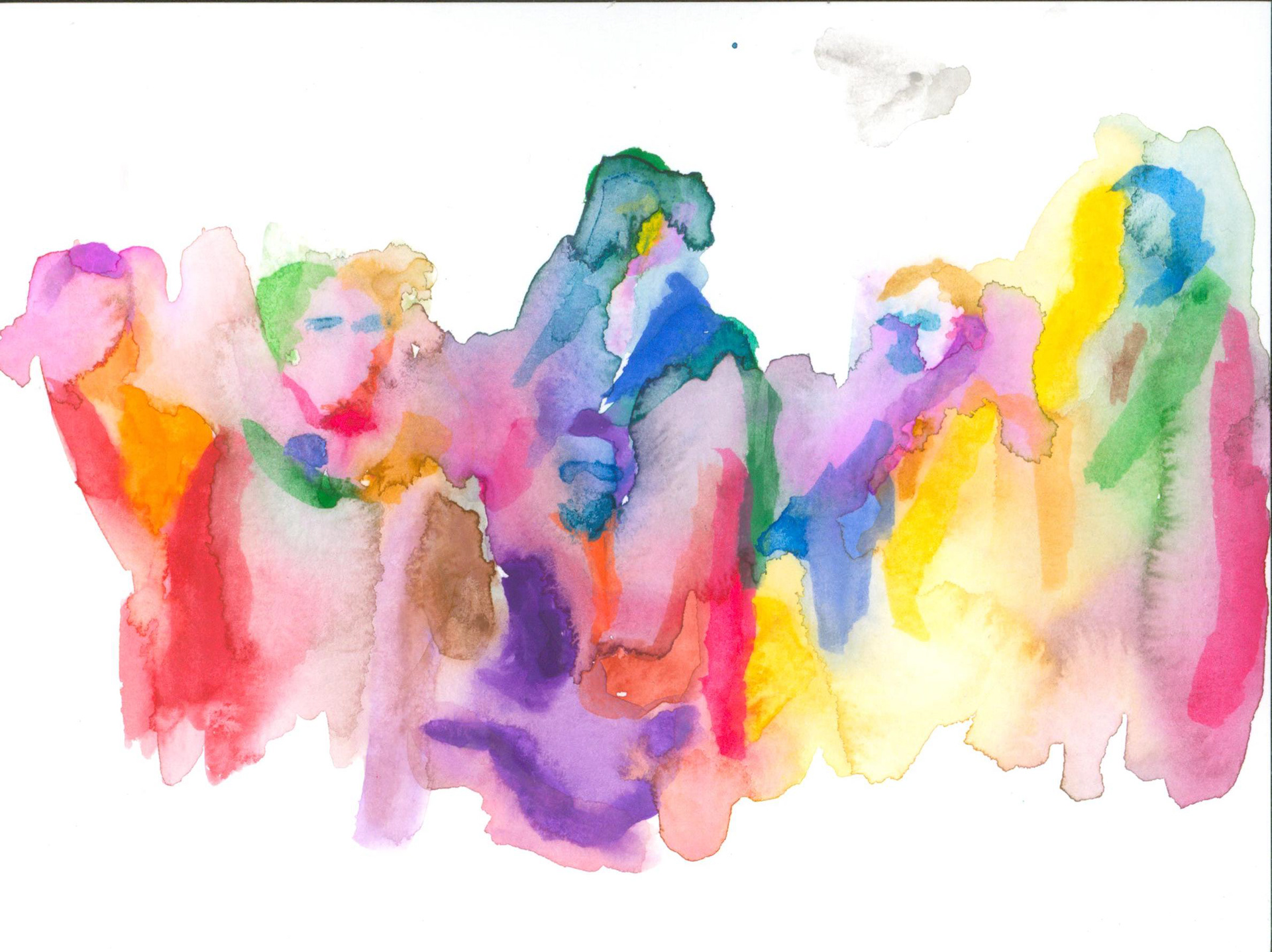 The photo above traced with watercolor.