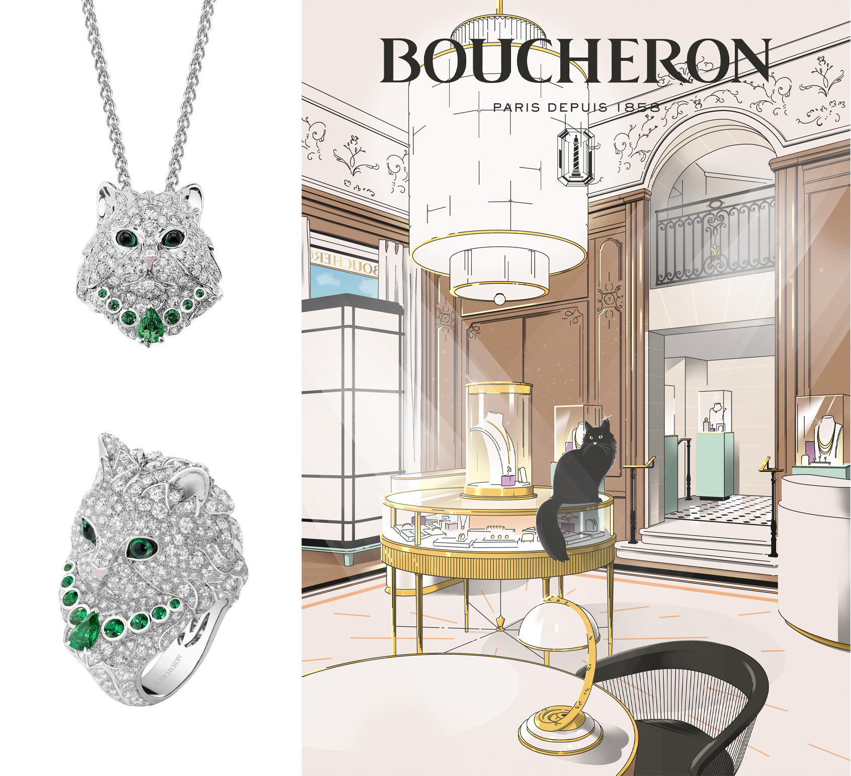 Illustration chat Wladimir Boucheron Paris