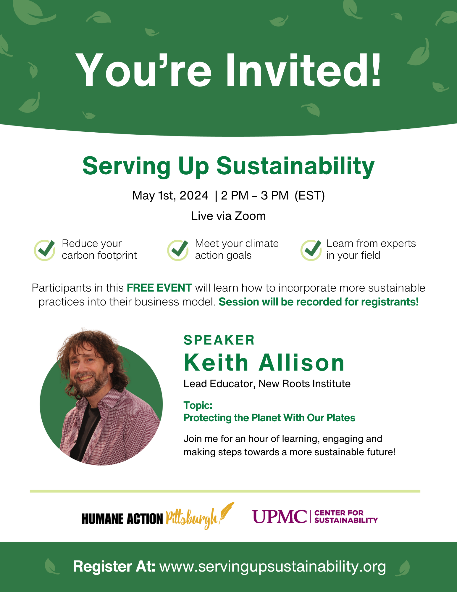 Serving Up Sustainability Invitation
