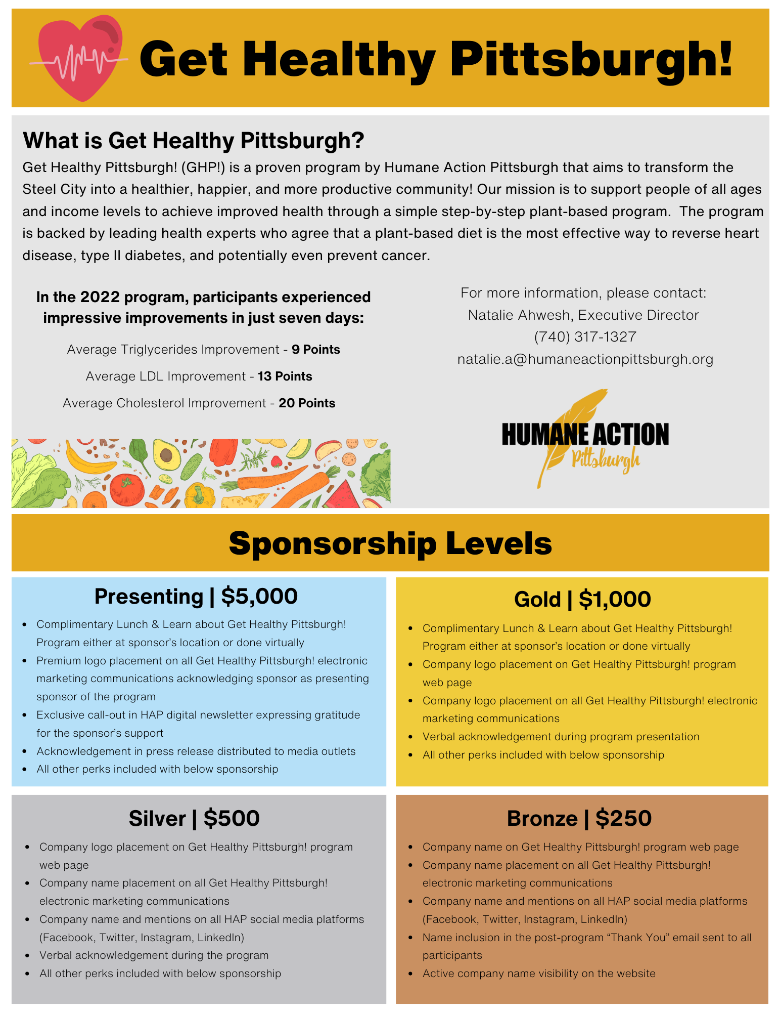 Get Healthy Pittsburgh Sponsorship Levels