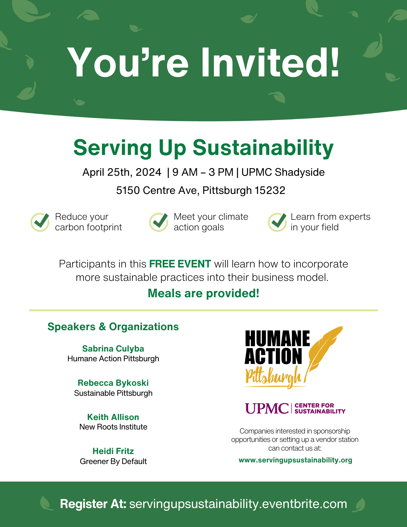 Serving Up Sustainability Invitation