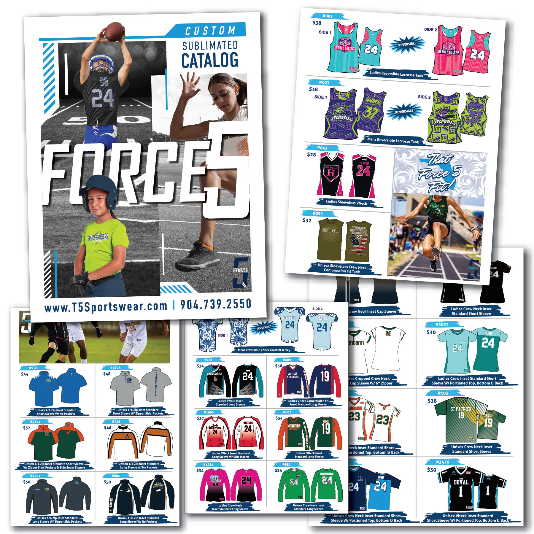Created over 100 templates for sublimated apparel factory use + Printable Catalog