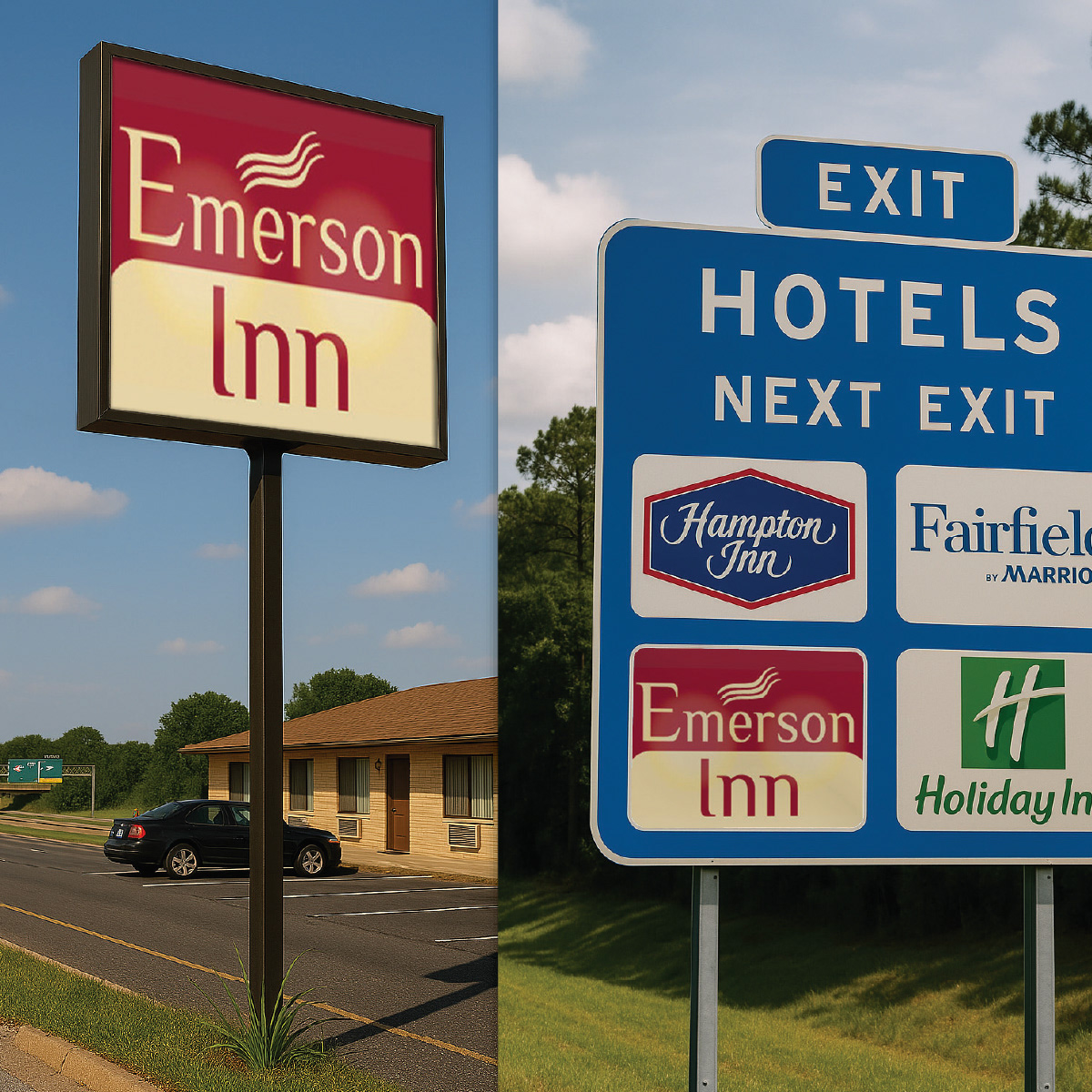 Emerson Inn // Logo, Branding Identity, Pre-Press + Signage // Jacksonville, FL // C. 2015