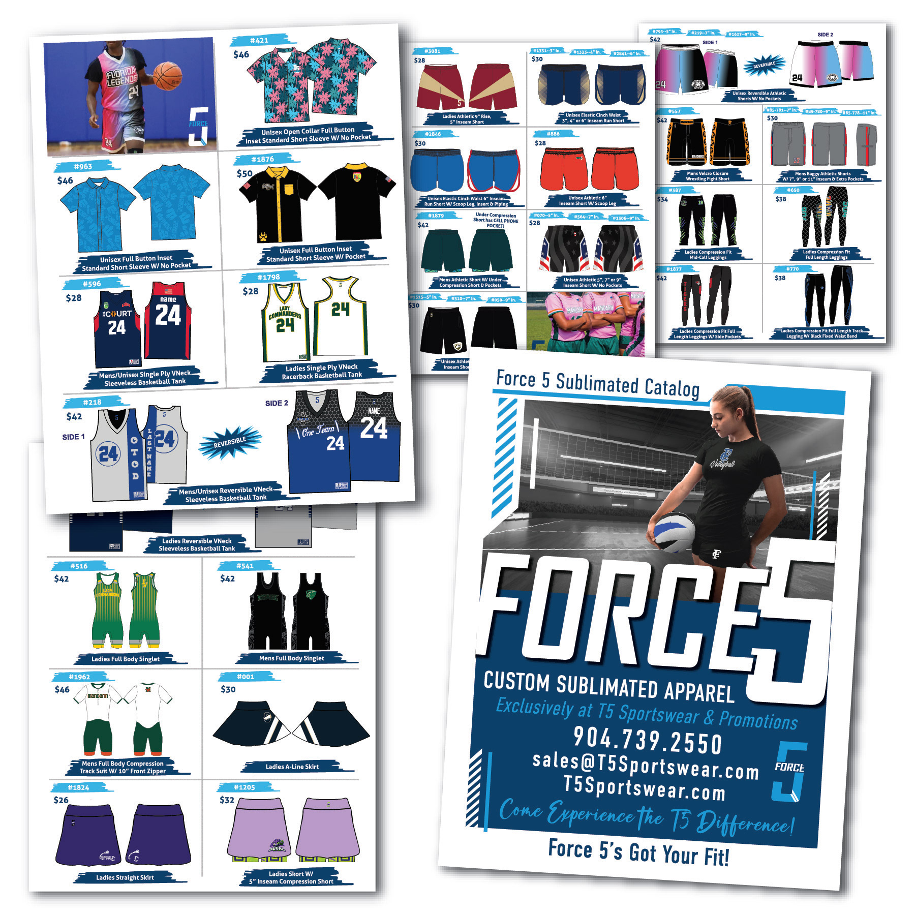 Created over 100 templates for sublimated apparel factory use + Printable Catalog