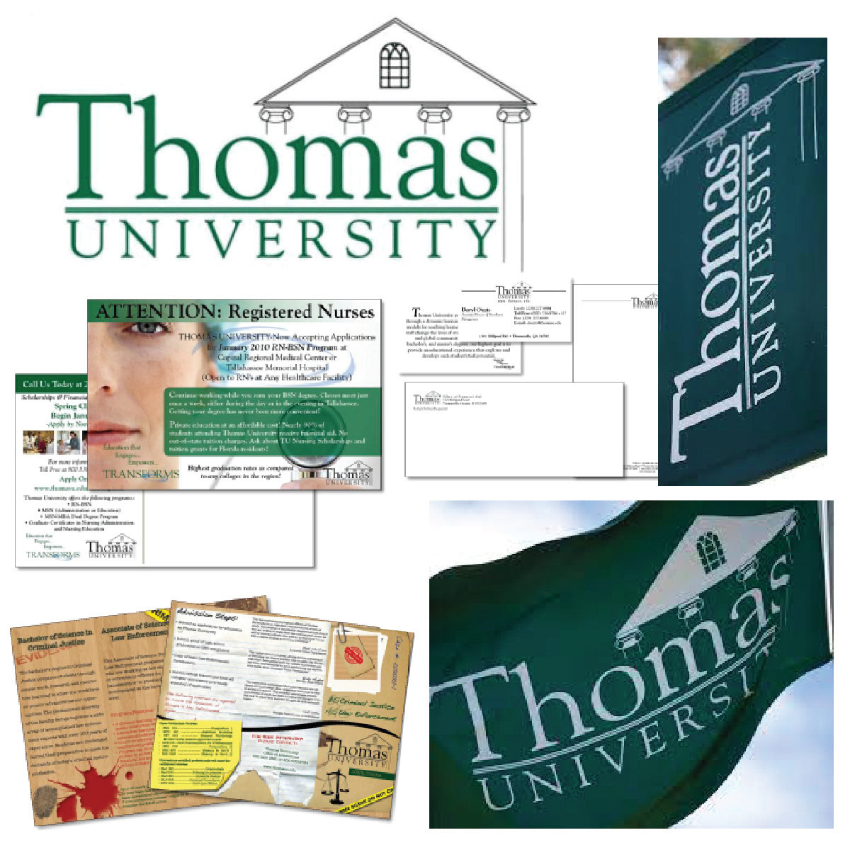 Thomas University // Logo, Branding Identity + All Pre-Press // Thomasville, GA // C. 2009