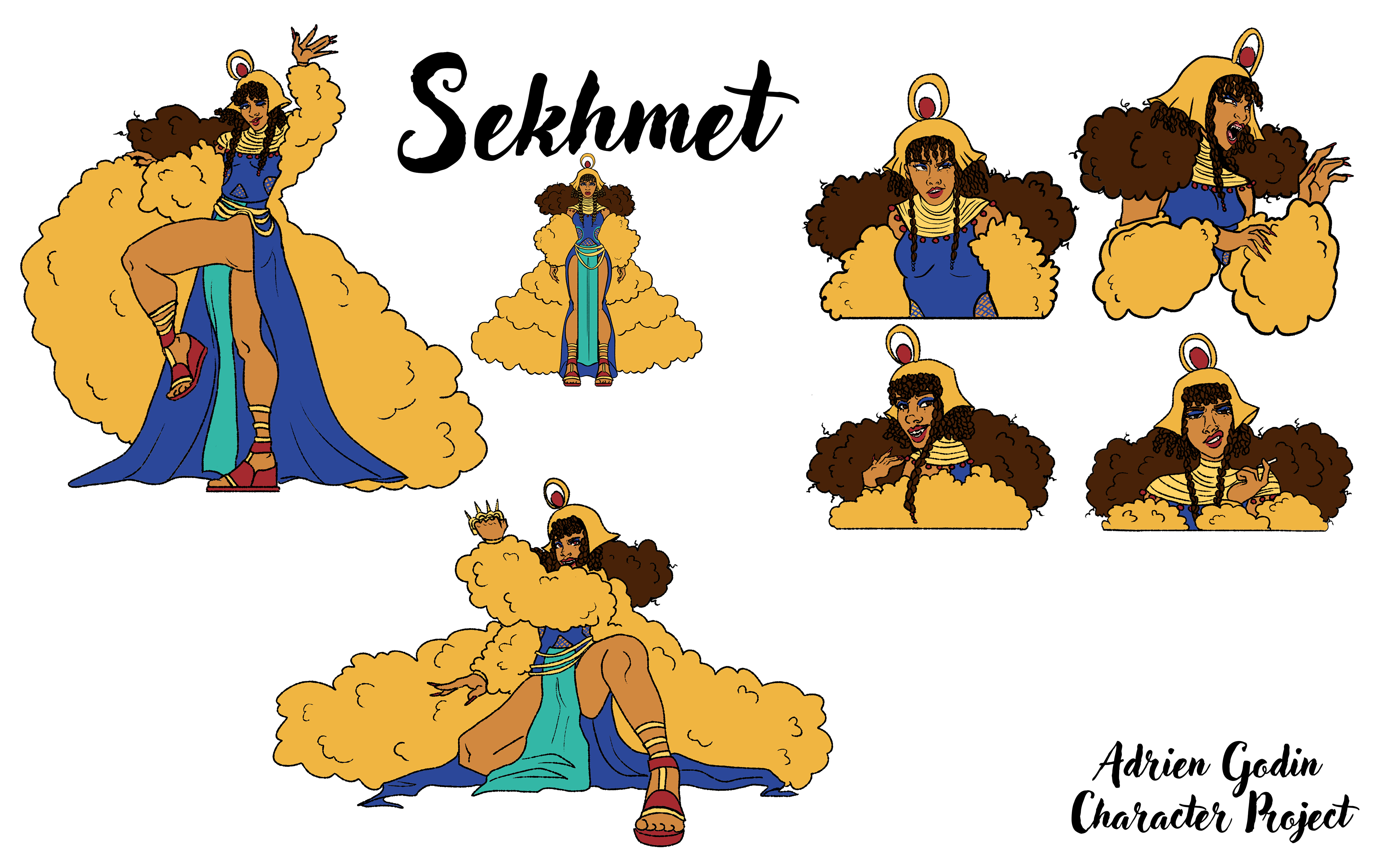 Project 2: Sekhmet - Turnaround - Character And Environment Design