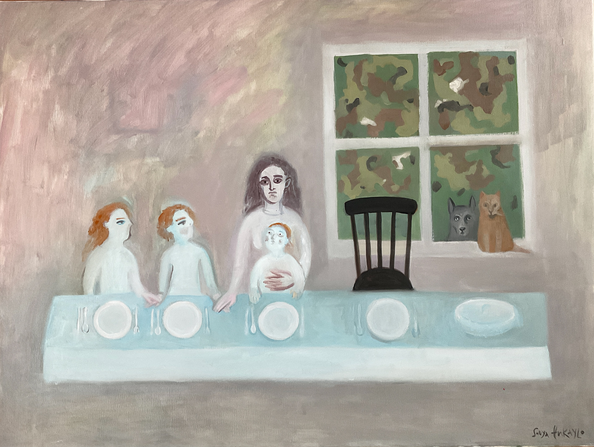 WAITING.​​​​​​​ Oil on canvas, 60 × 80 cm, 2025