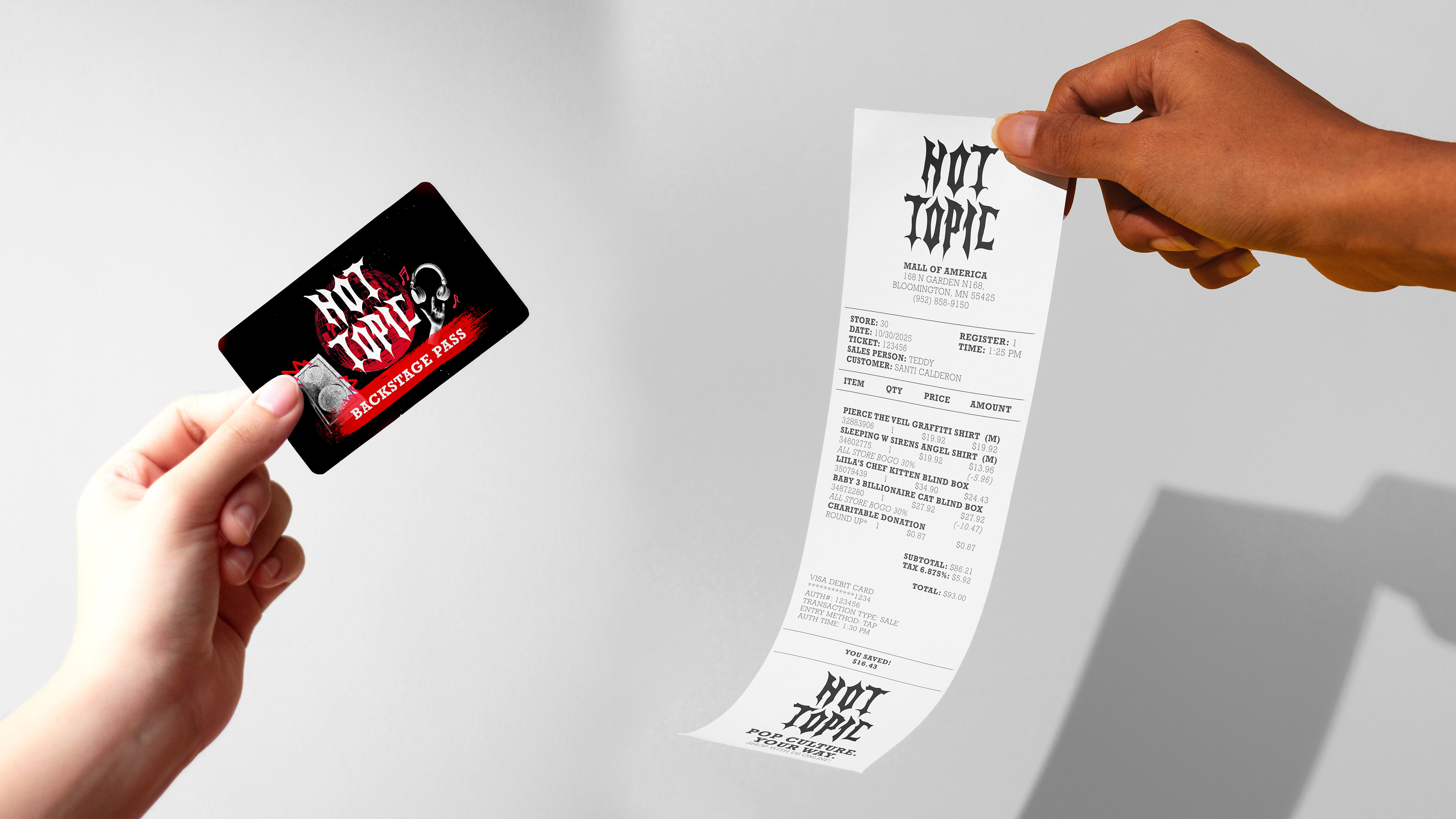 Membership Card and Receipt