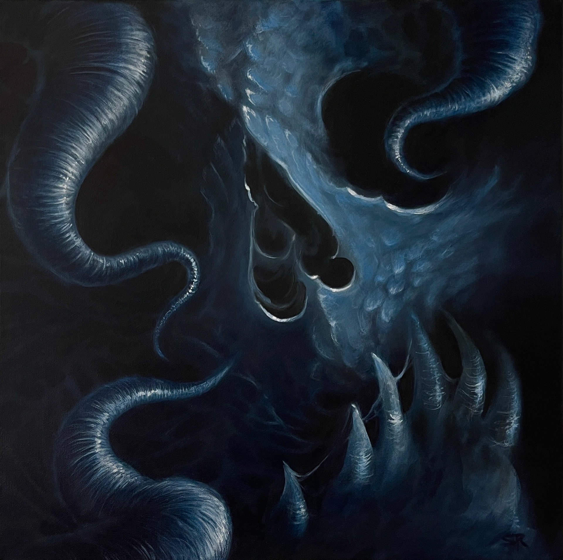 "Kuurasta / From the frost", acrylic on canvas, 2023. Private collection.