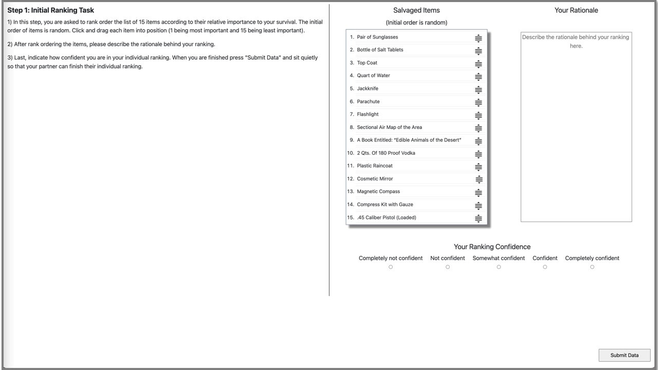 Decision making interface.