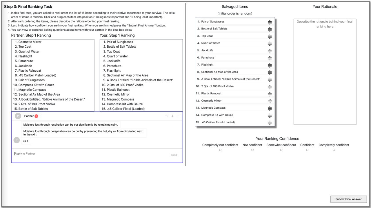 Chat bot interaction embedded in web interface.