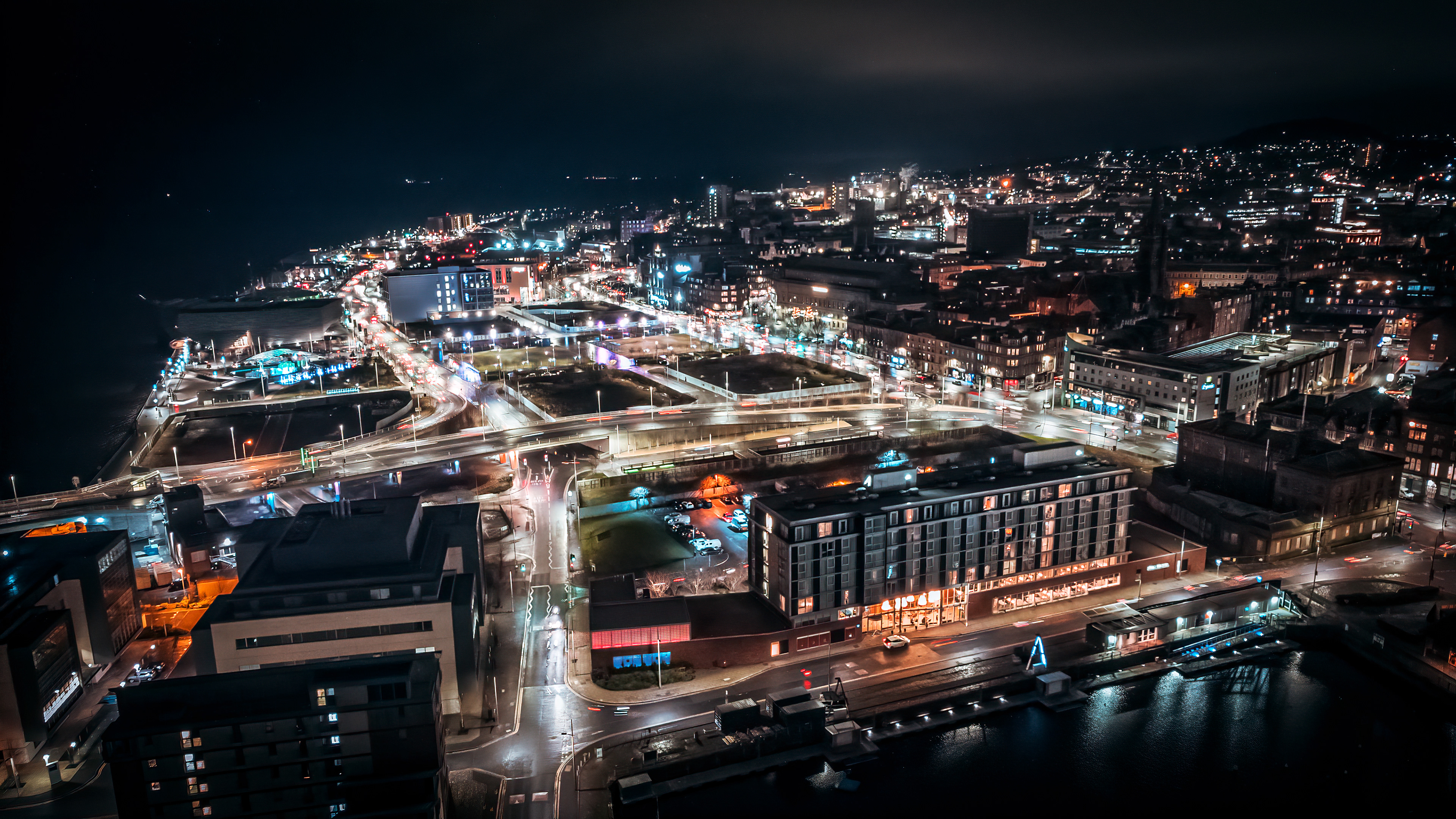 Dundee at Night from City Quay