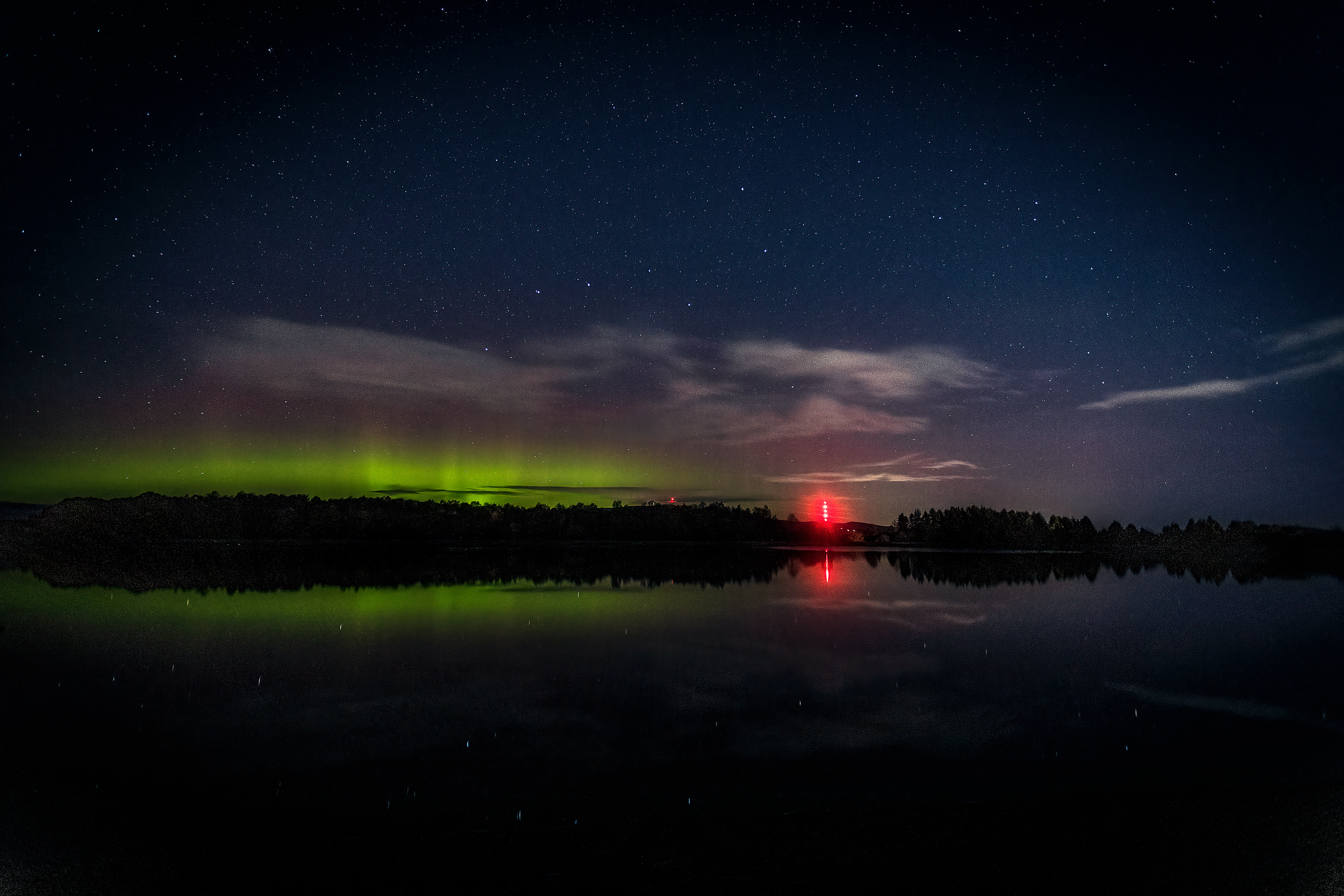 Aurora over Clatto Reservoir, Dundee