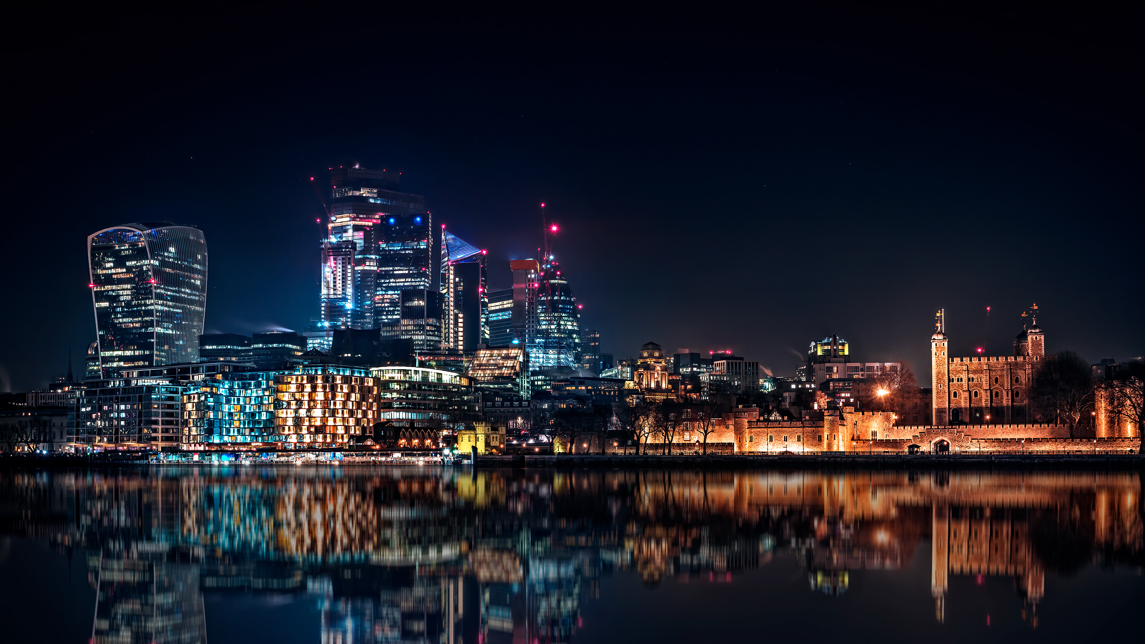 City of London and Tower of London, reflections