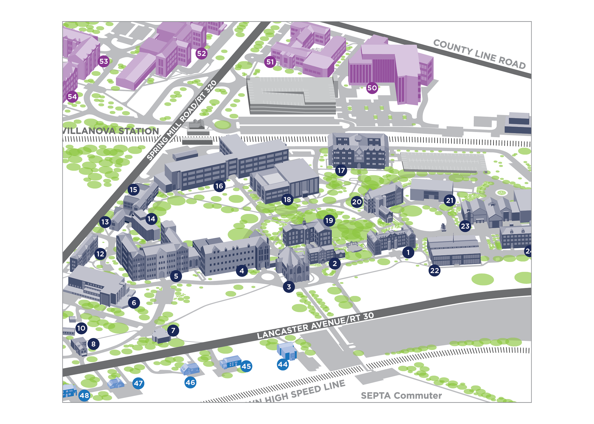 Villanova University: 3D Campus Map Detail