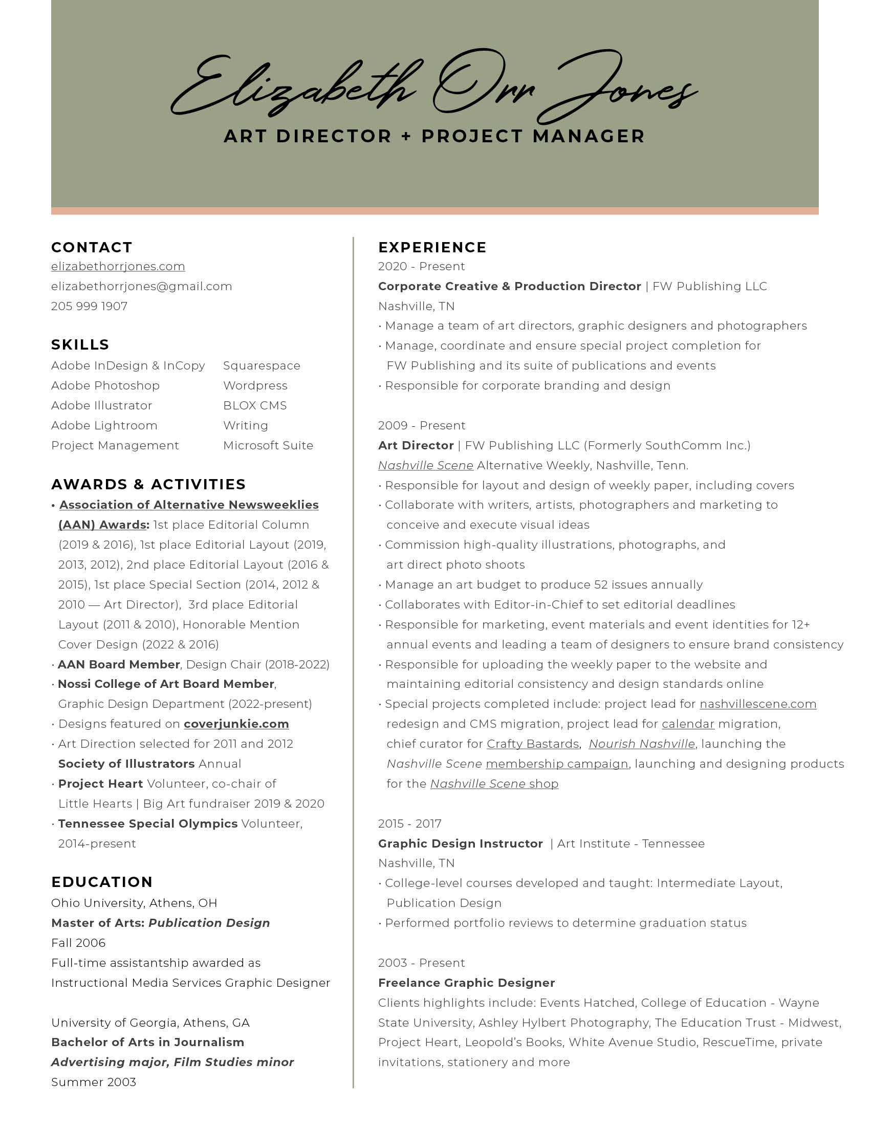 Elizabeth Jones - Resume