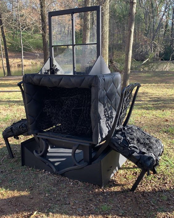 You're in a Room, 2022, Destiny Turner, Discarded Furniture, Exterior Paint, 6ft x 7ft