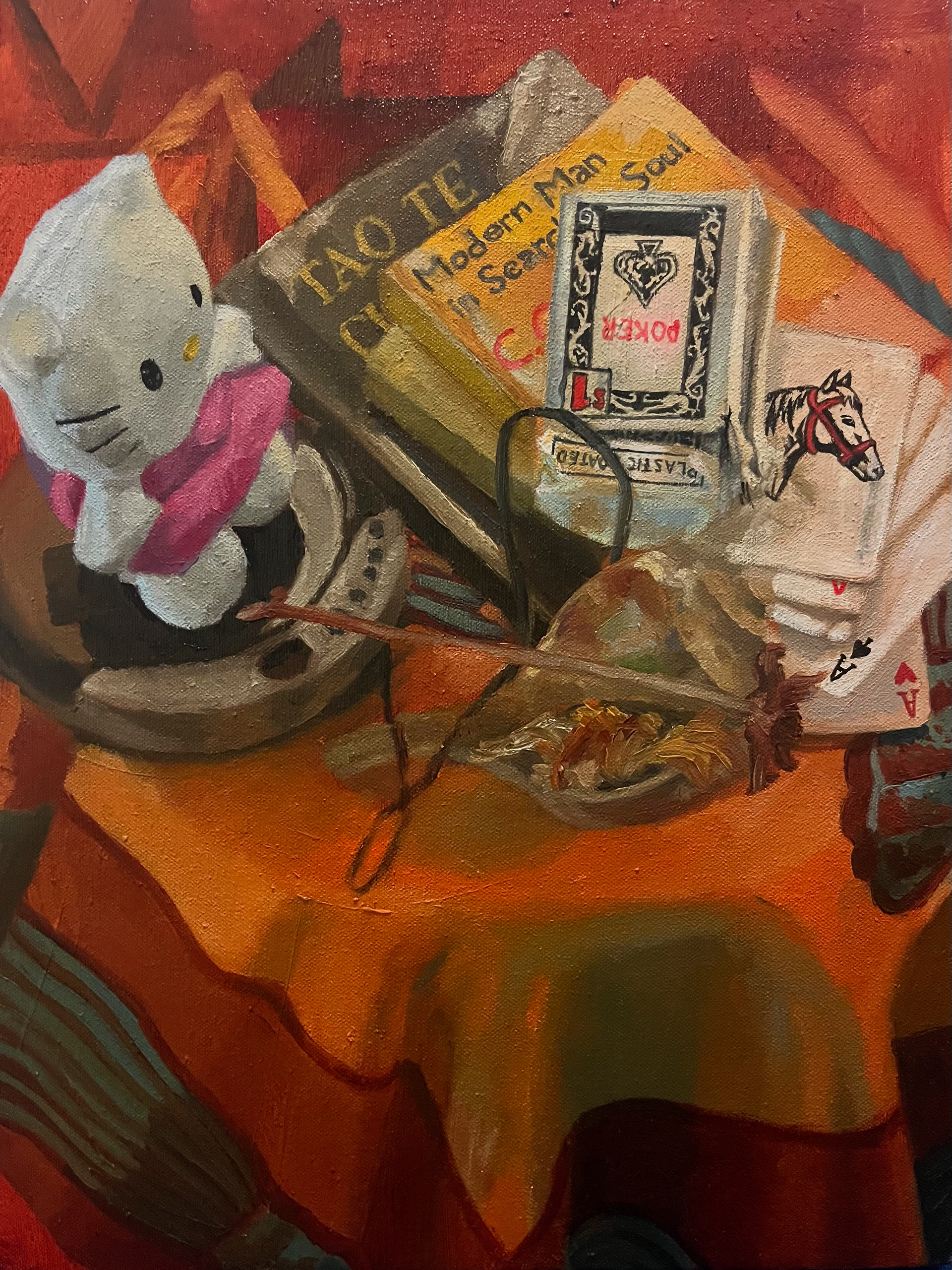 Hello Kitty x Carl Jung Collab, 2025, Destiny Turner, Oil on Canvas