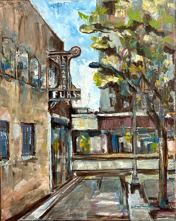 In the Alley, Acrylic on Canvas, 16"x20", Unframed, Price $350