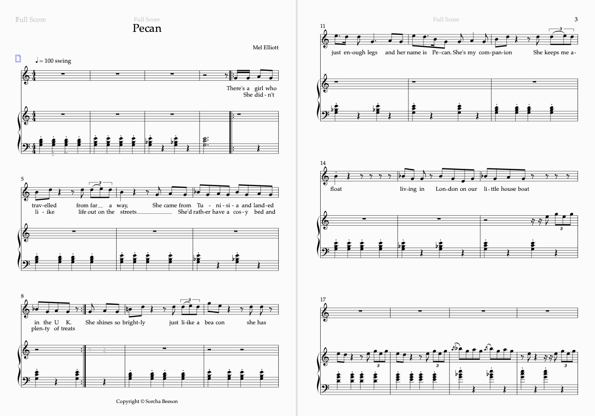 Music score example
