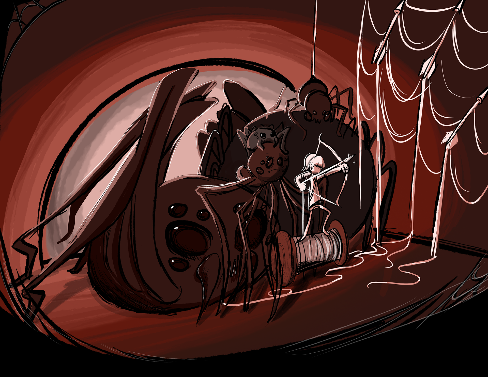 Tiny girl who is raised by spiders learns to weave webs her own way.