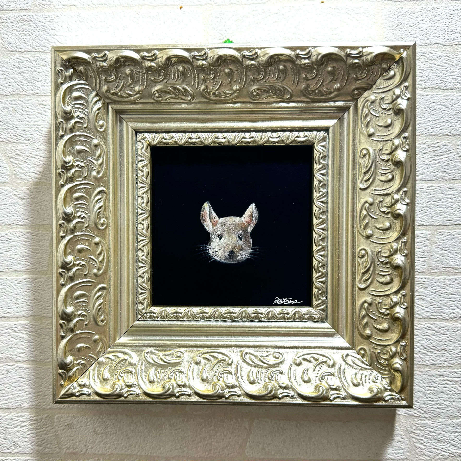 チンチラの肖像　１０センチパネル(額除く)