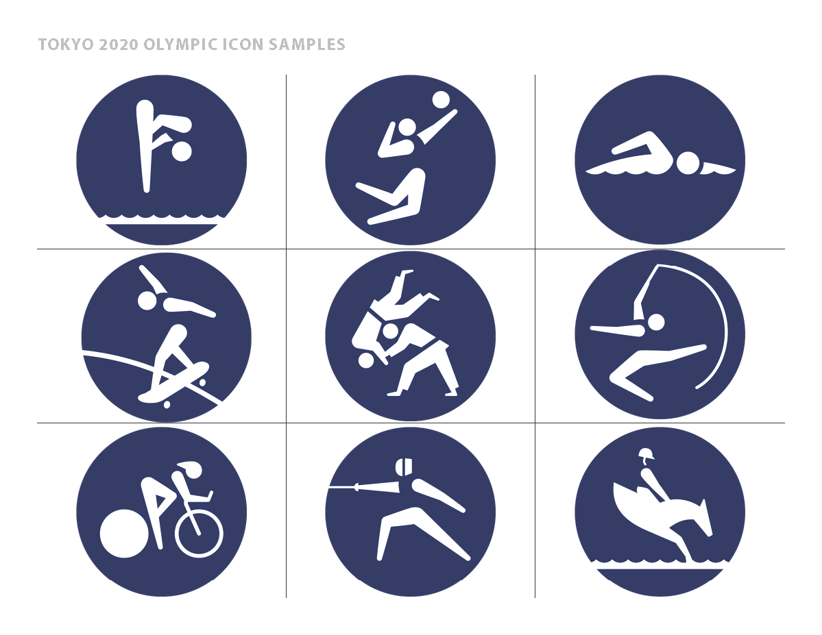 Study of Tokyo 2020 olympic icons
