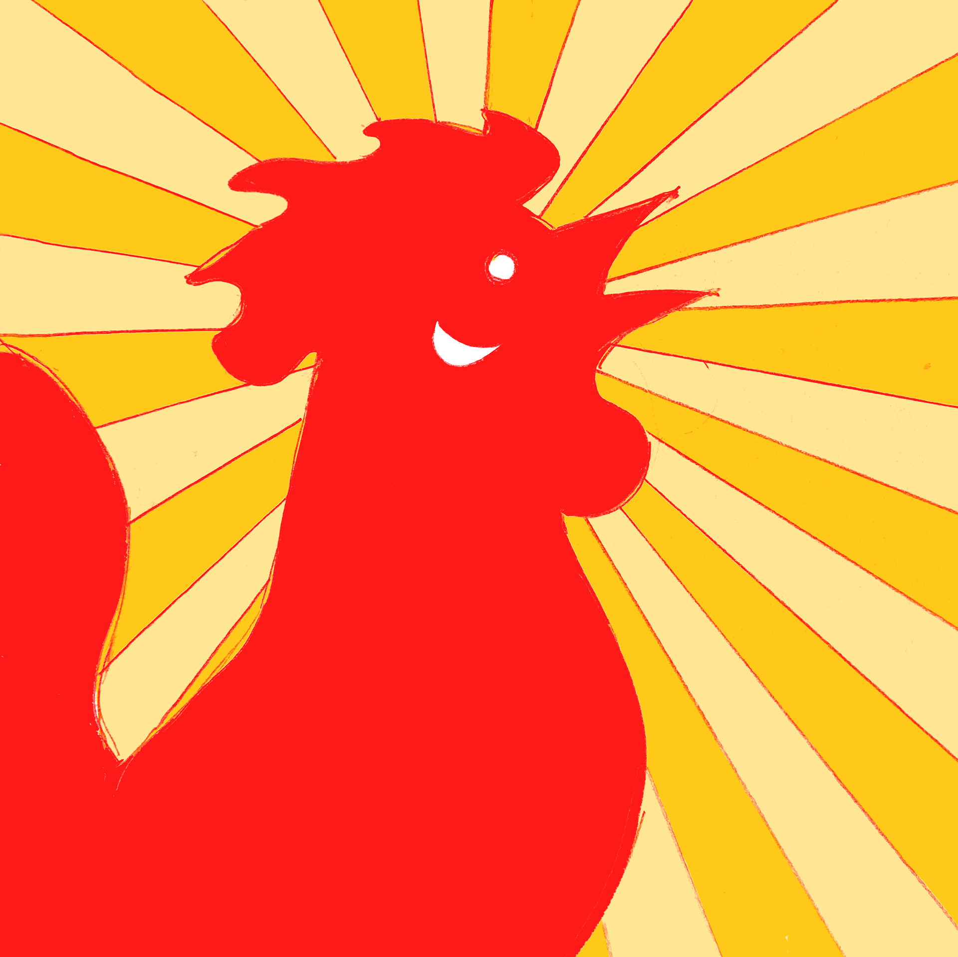 Rooster, 5x5"