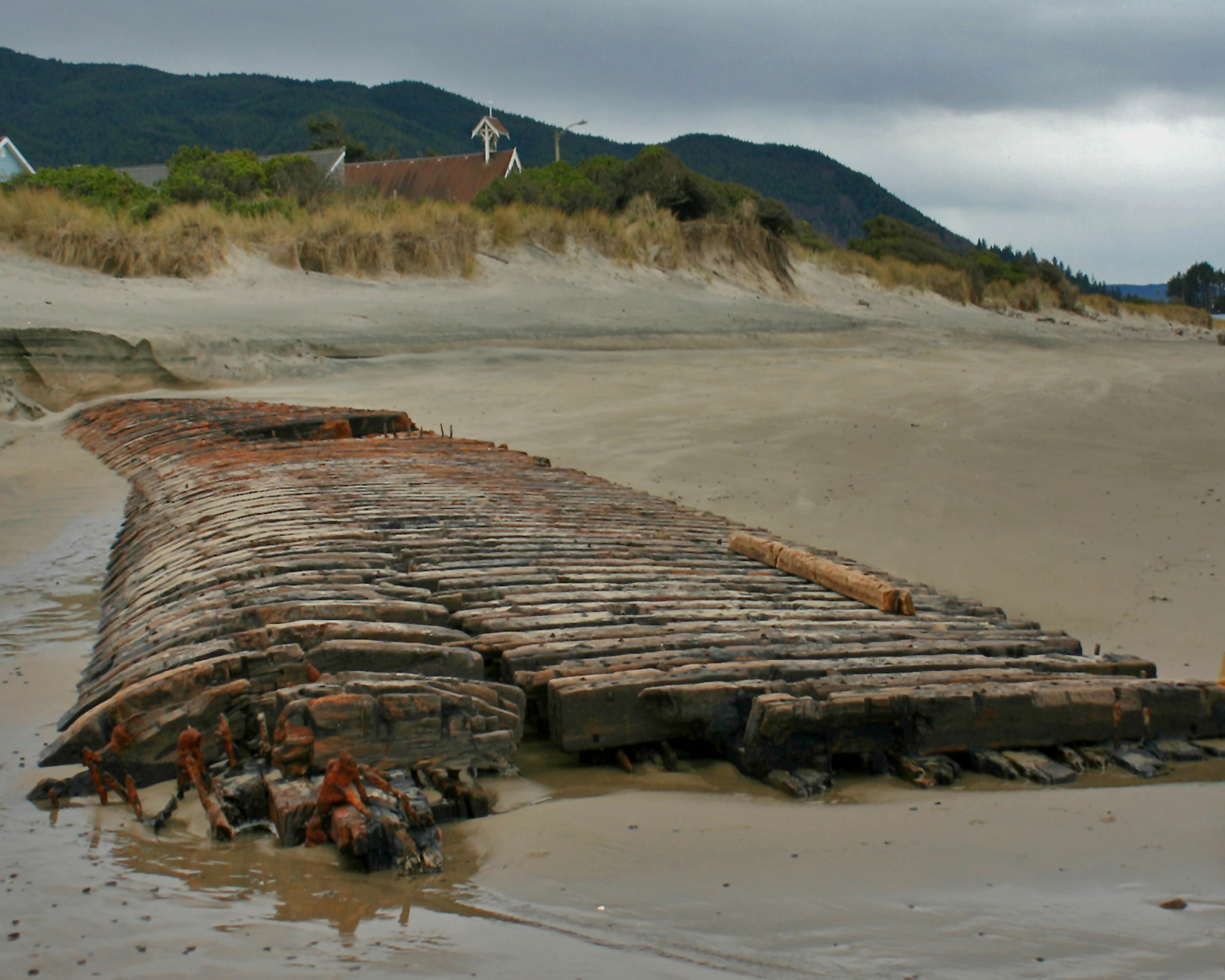 The shipwreck also showed itself as seen here in Dec, 2010.