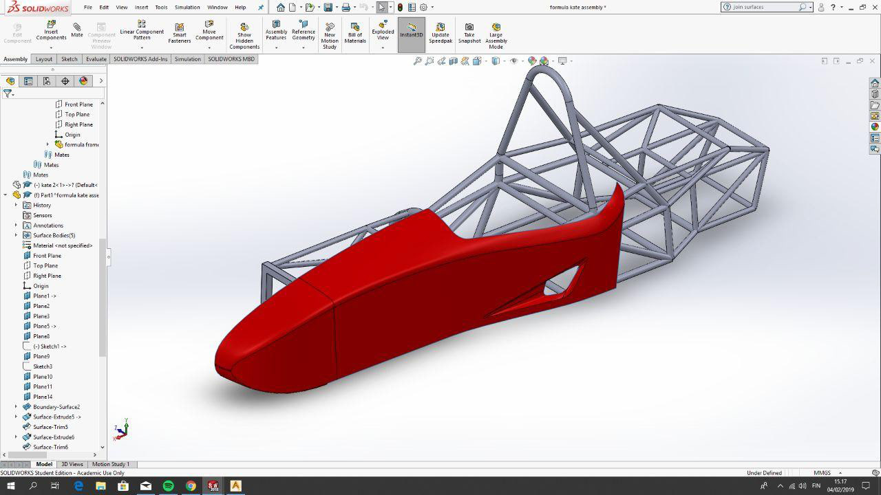 Initial bodywork design