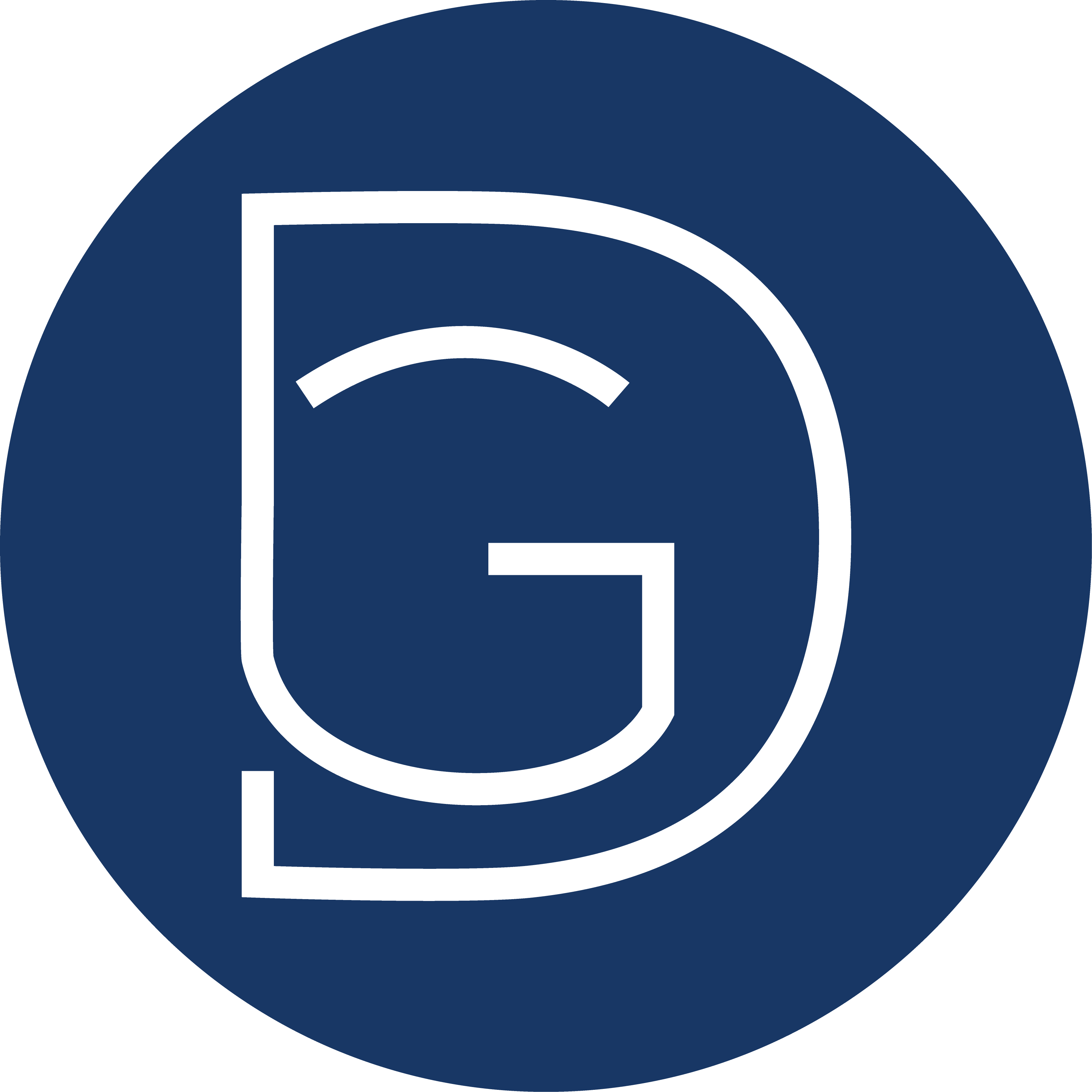 Stylized logo of the letter G within the letter D, representing the initials of Daniel "D.J." Geiger.