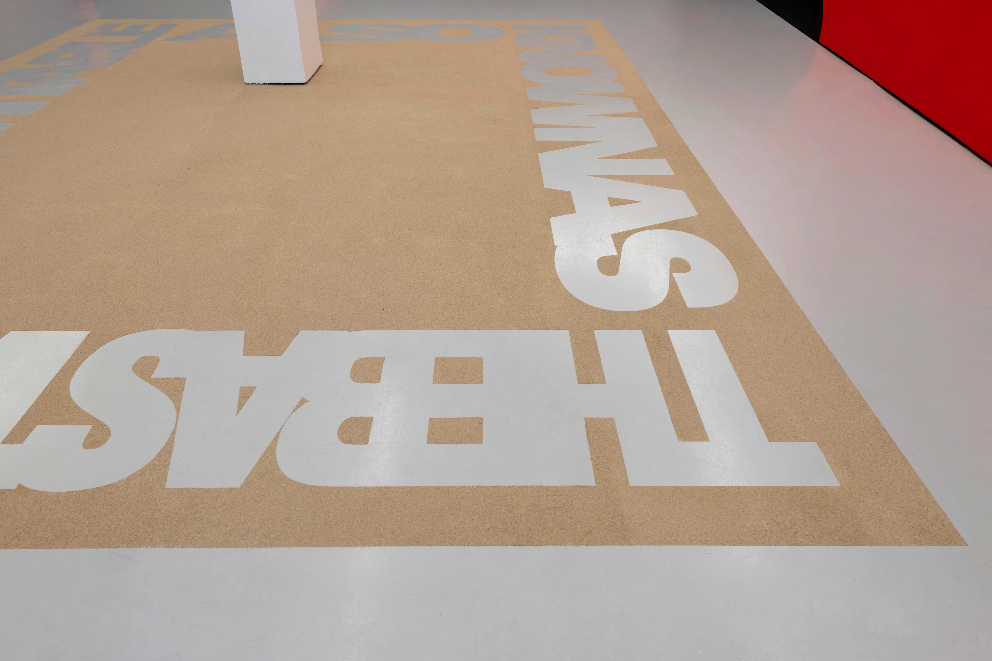 Details from the “Fourth Table Also Known As the Bastard,” 2022 quartz sand, 650 x 533 cm