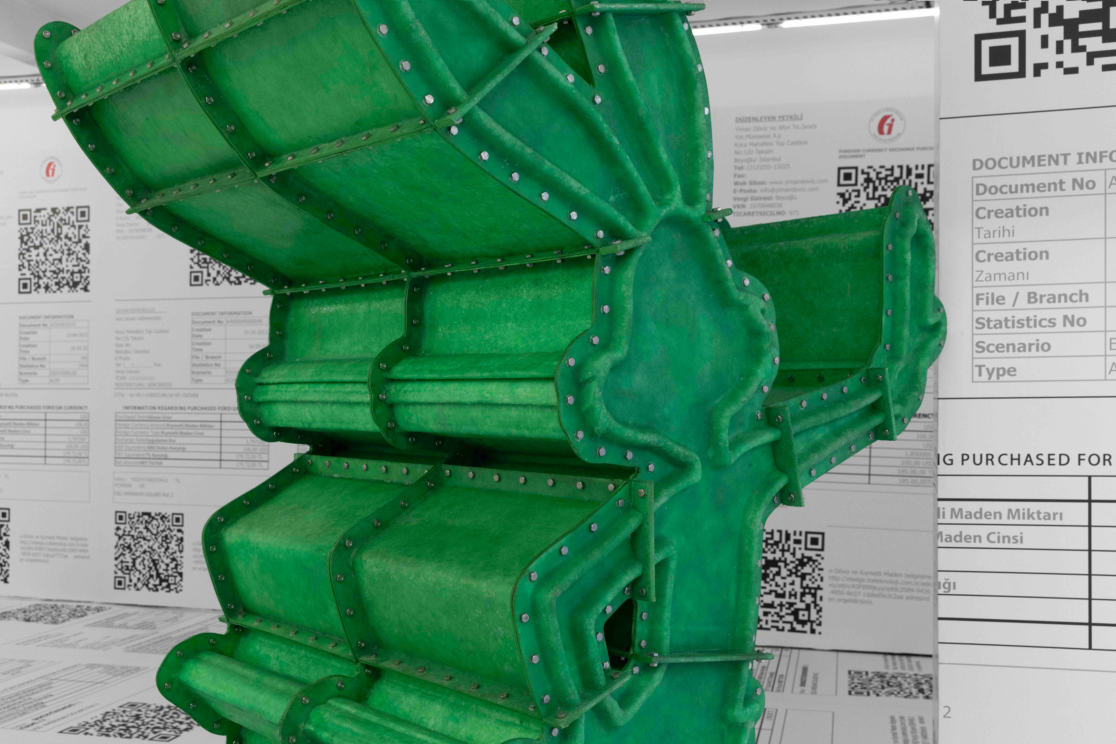 Fourth Bunny (Portrait I), Fiberglass, mold-based sculpture, 250x150x111cm, 2025