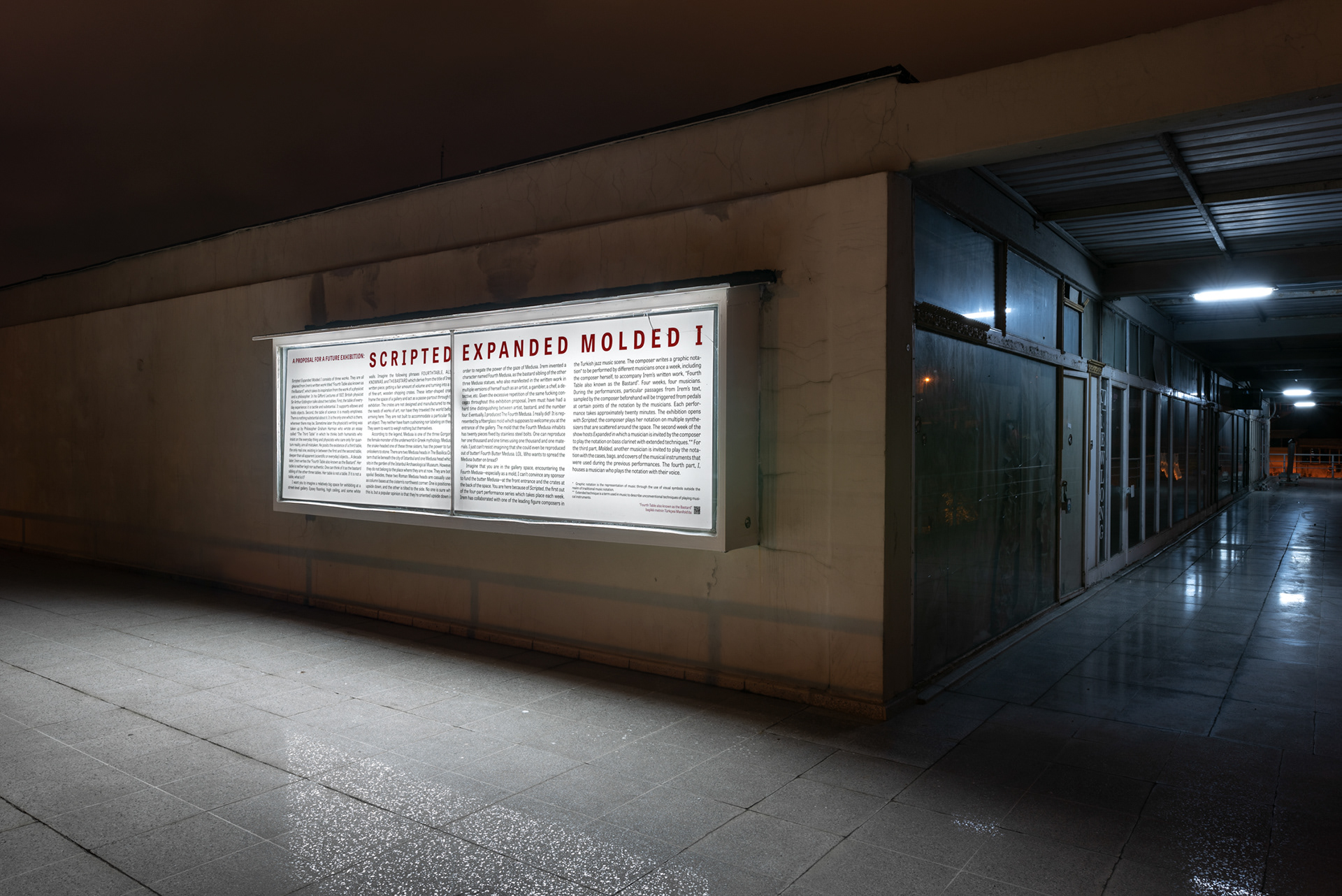 “A Proposal for a Future Exhibition: Scripted Expanded Molded I” LightBox, 2022, 400x118, Istanbul