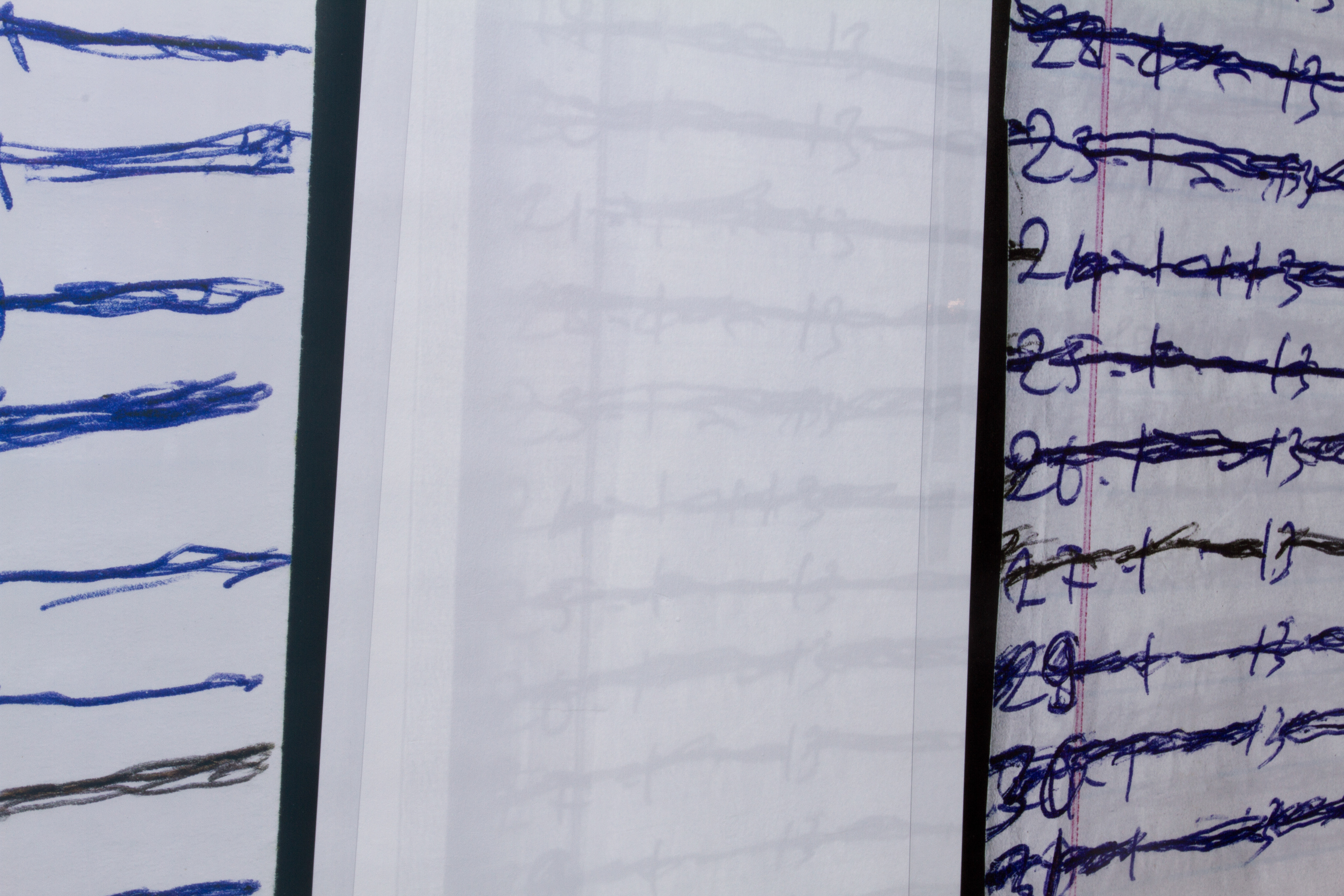 Print on transparent mica, 300x120 cm