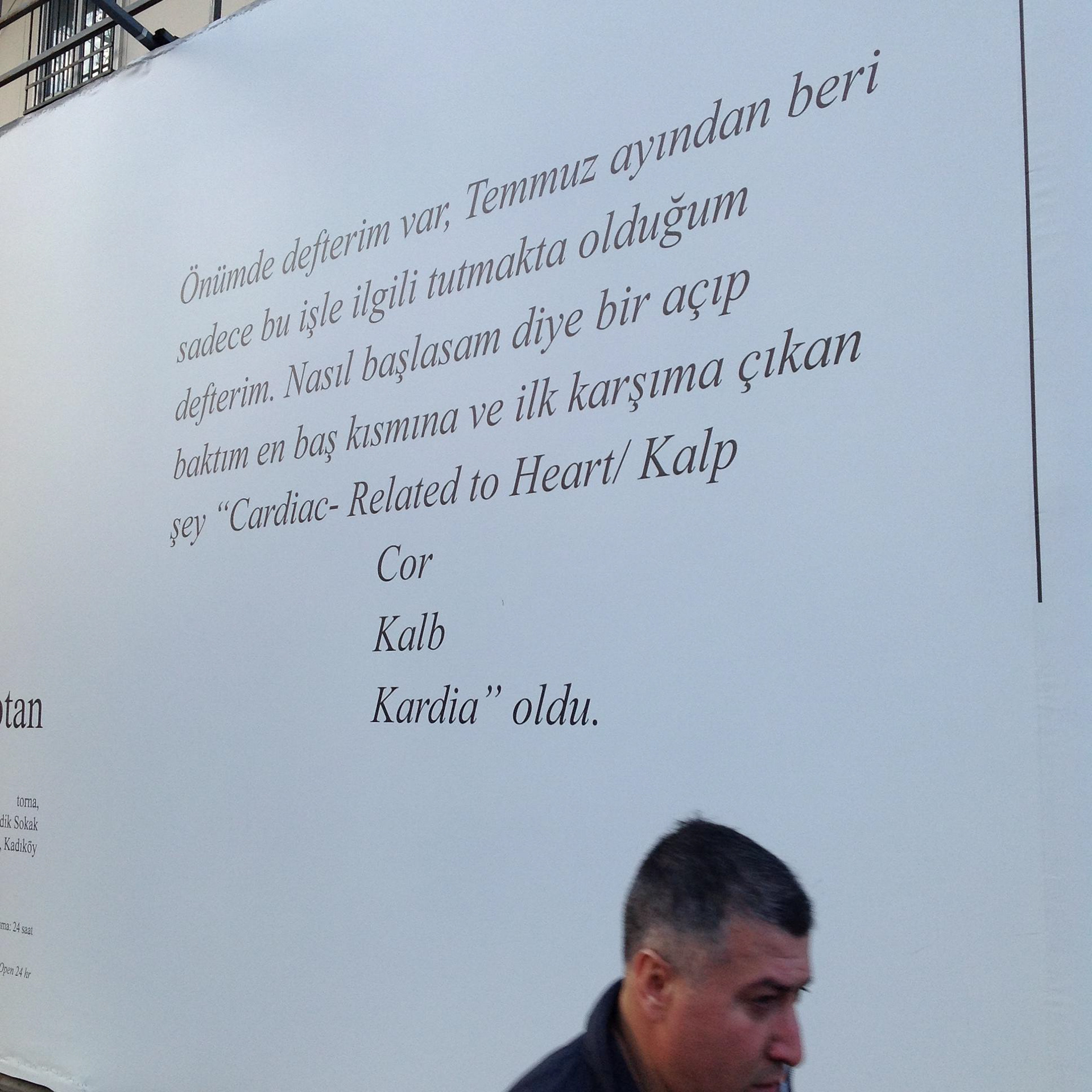 Billboard installation as part of the exhibition, “Hatırlatıcı,”  in Istanbul, Türkiye, 2015.