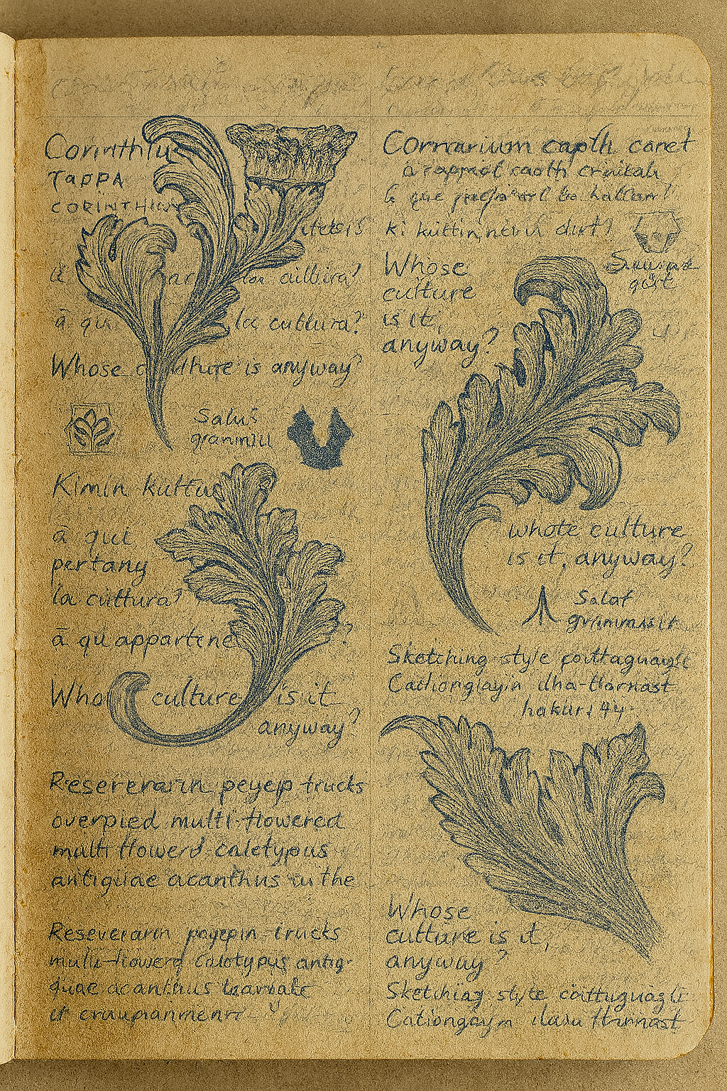 sketch of an Acanthus leaf