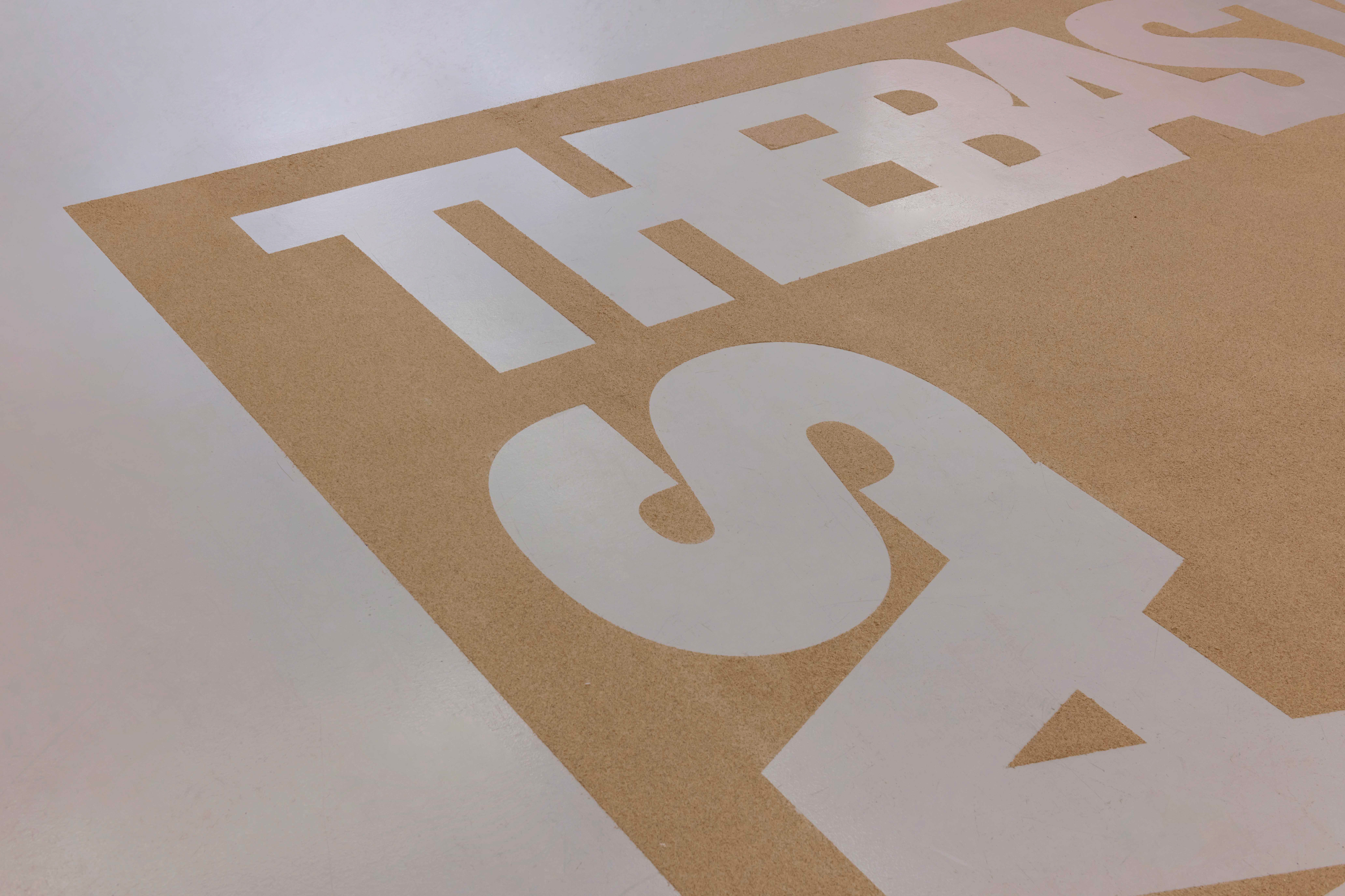 Details from the “Fourth Table Also Known As the Bastard,” 2022 quartz sand, 650 x 533 cm