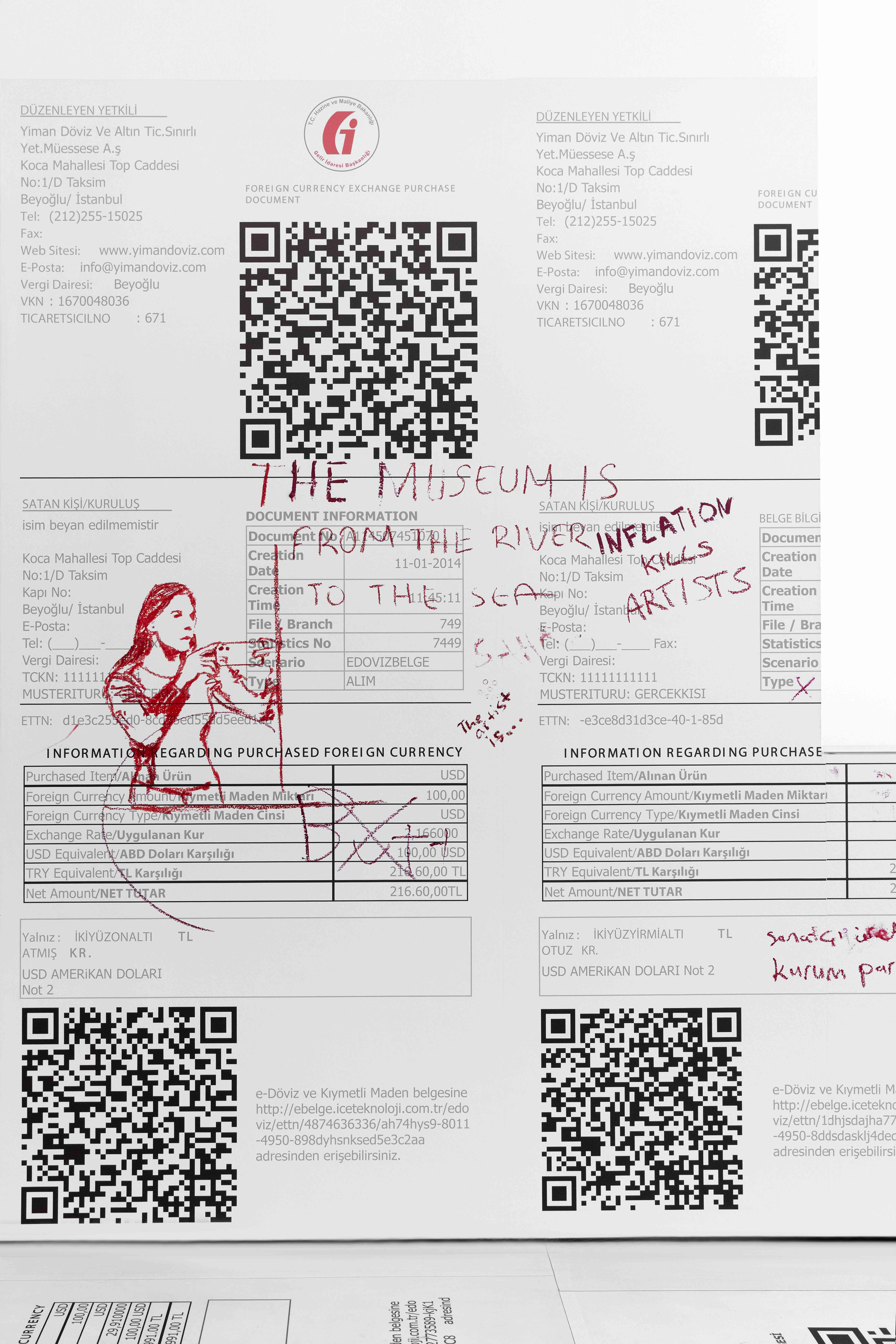 Visitors’ interventions written in lipstick on the Weather Report