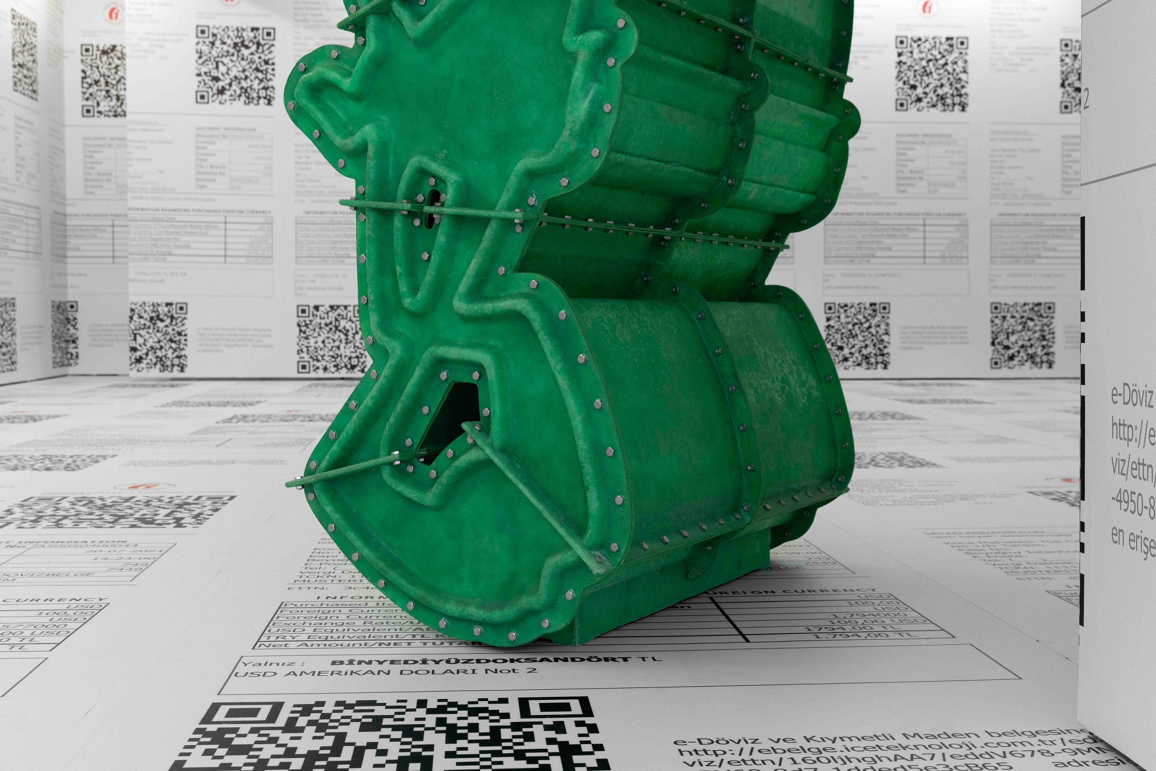 Fourth Bunny (Portrait I), Fiberglass, mold-based sculpture, 250x150x111cm, 2025