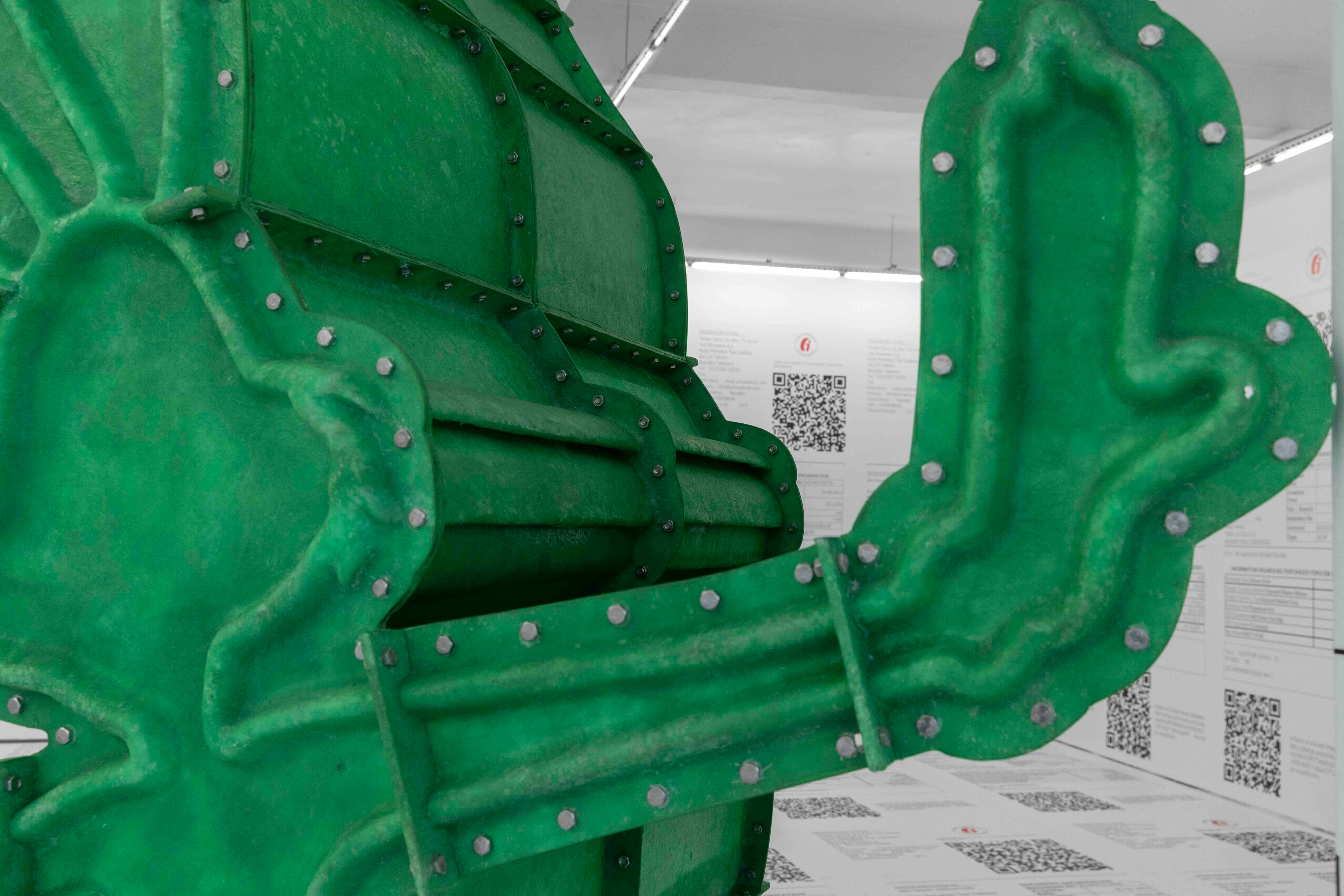 Fourth Bunny (Portrait I), Fiberglass, mold-based sculpture, 250x150x111cm, 2025